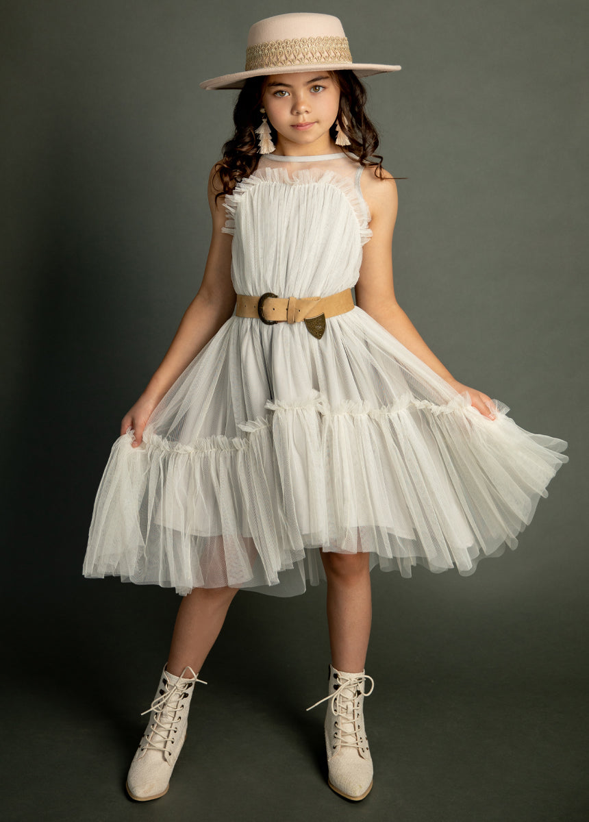 Loie Cream Dress - Elegant Women's Summer Dress for Casual Wear, Parties & Special Occasions