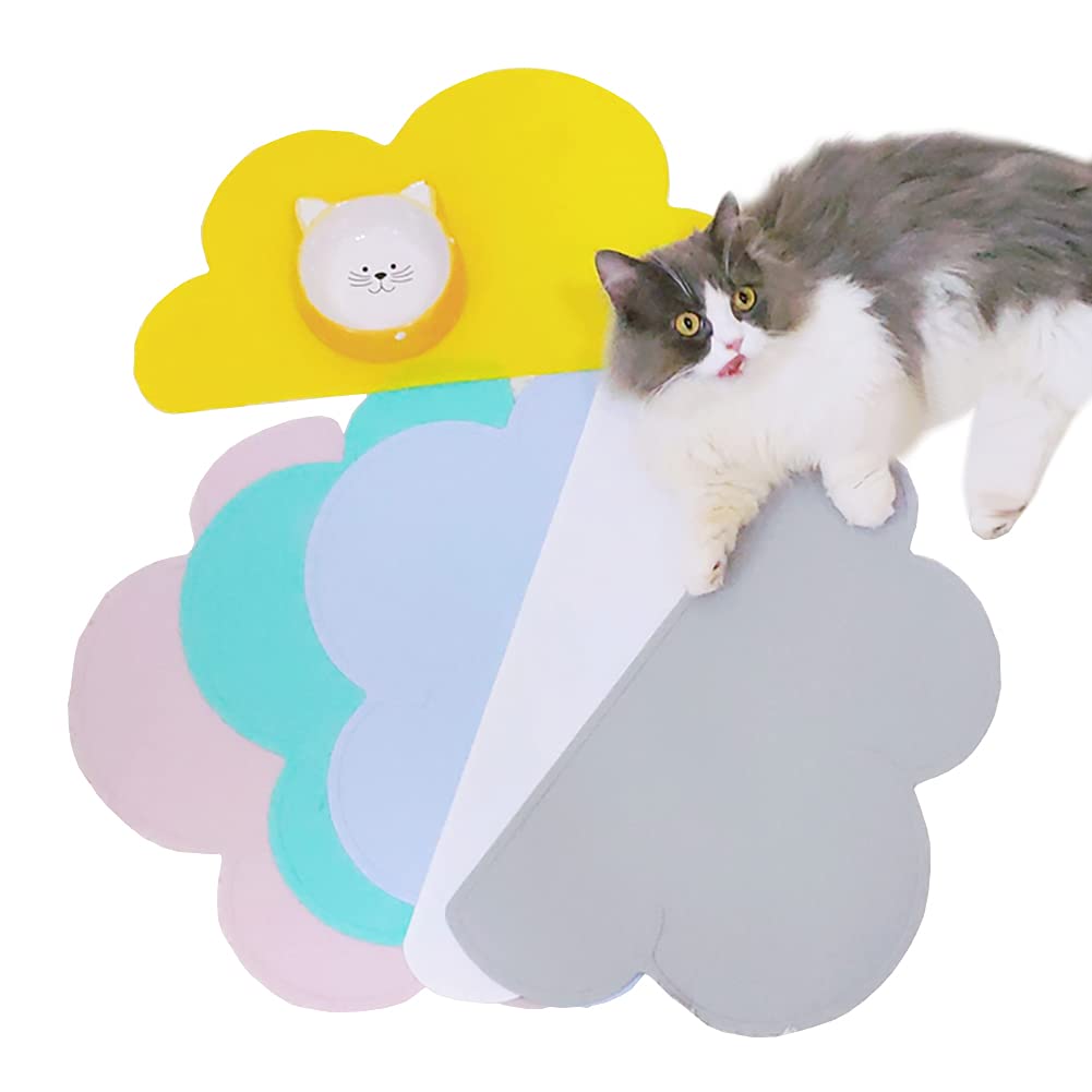 Premium Silicone Pet Feeding Mat for Dogs & Cats - Non-Slip Waterproof Food Tray with Raised Edges - Easy Clean Placemat for Messy Eaters (Purple) | Perfect for Indoor/Outdoor Use, Kitchen Floor Protection & Travel Feeding