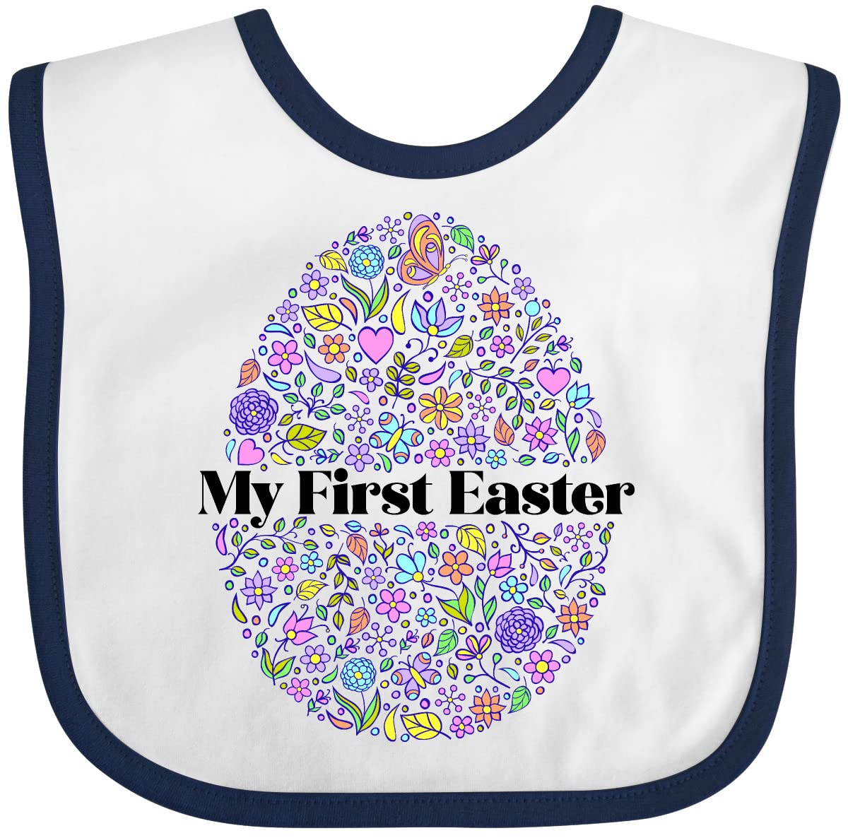Inktastic My First Easter Egg Outfit for Girls Baby Bib - Cute Easter Bib for Baby Girls, Toddler Easter Outfit, Easter Sunday Church & Family Photo Prop
