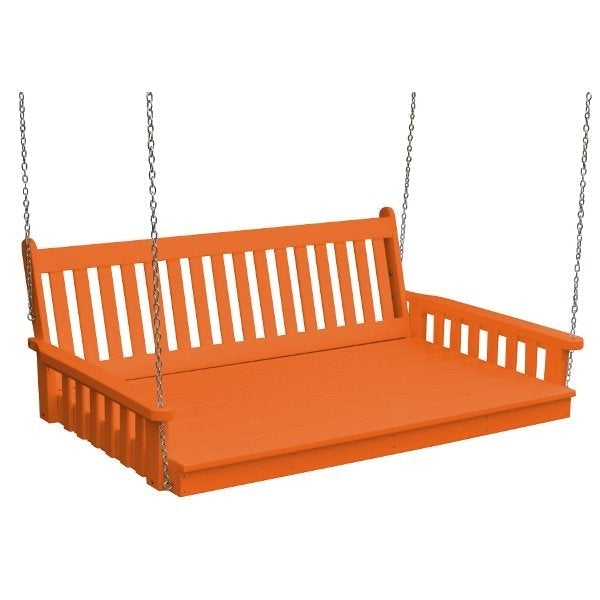 Traditional English Swing Bed - Poly Rattan Outdoor Patio Swing Chair for Garden, Porch, and Backyard Relaxation | Perfect for Lounging, Reading & Enjoying Nature