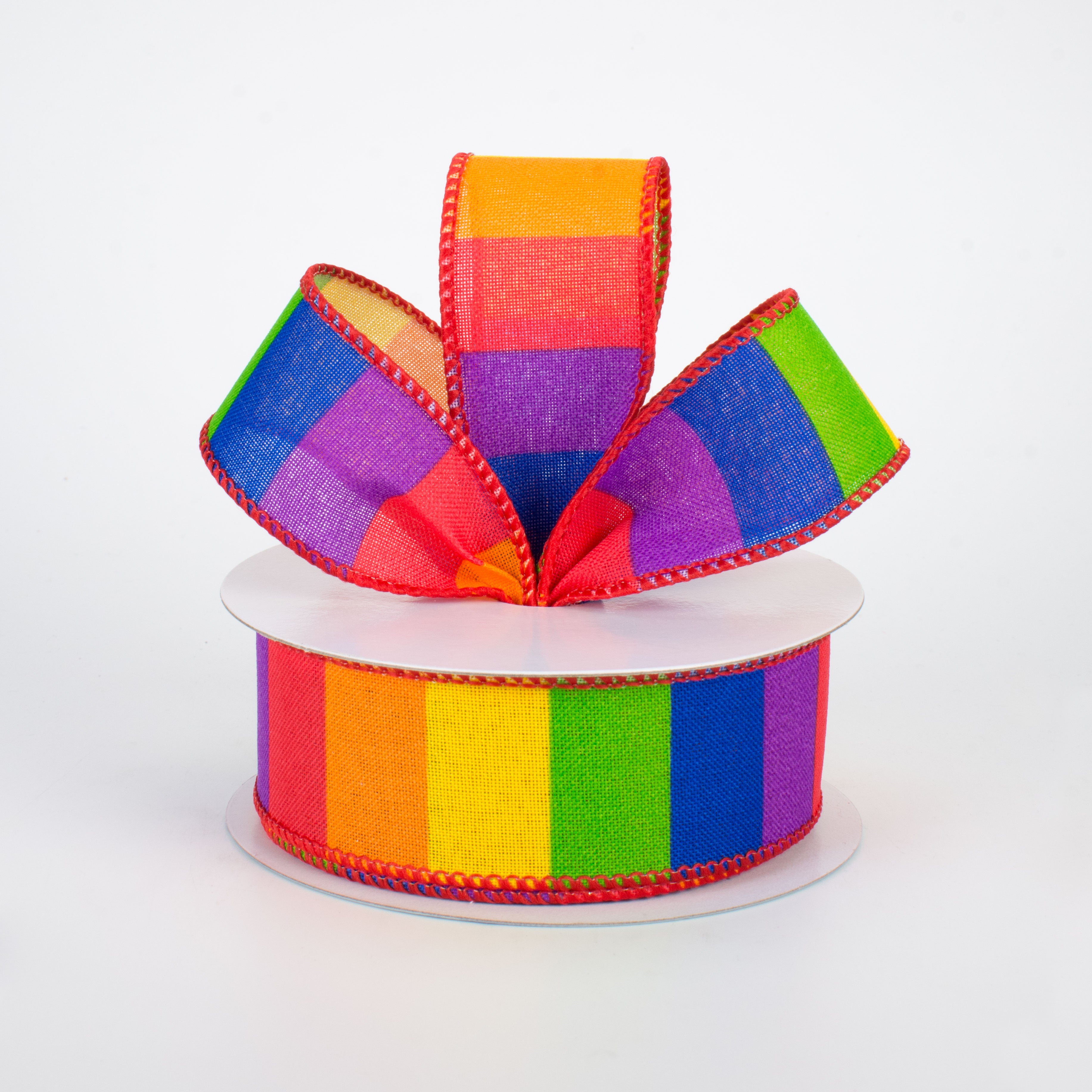1.5 Inch Horizontal Bright Rainbow Ribbon - 10 Yards Bulk Spool for Gift Wrapping, Crafts, Hair Bows, Party Decorations & DIY Projects