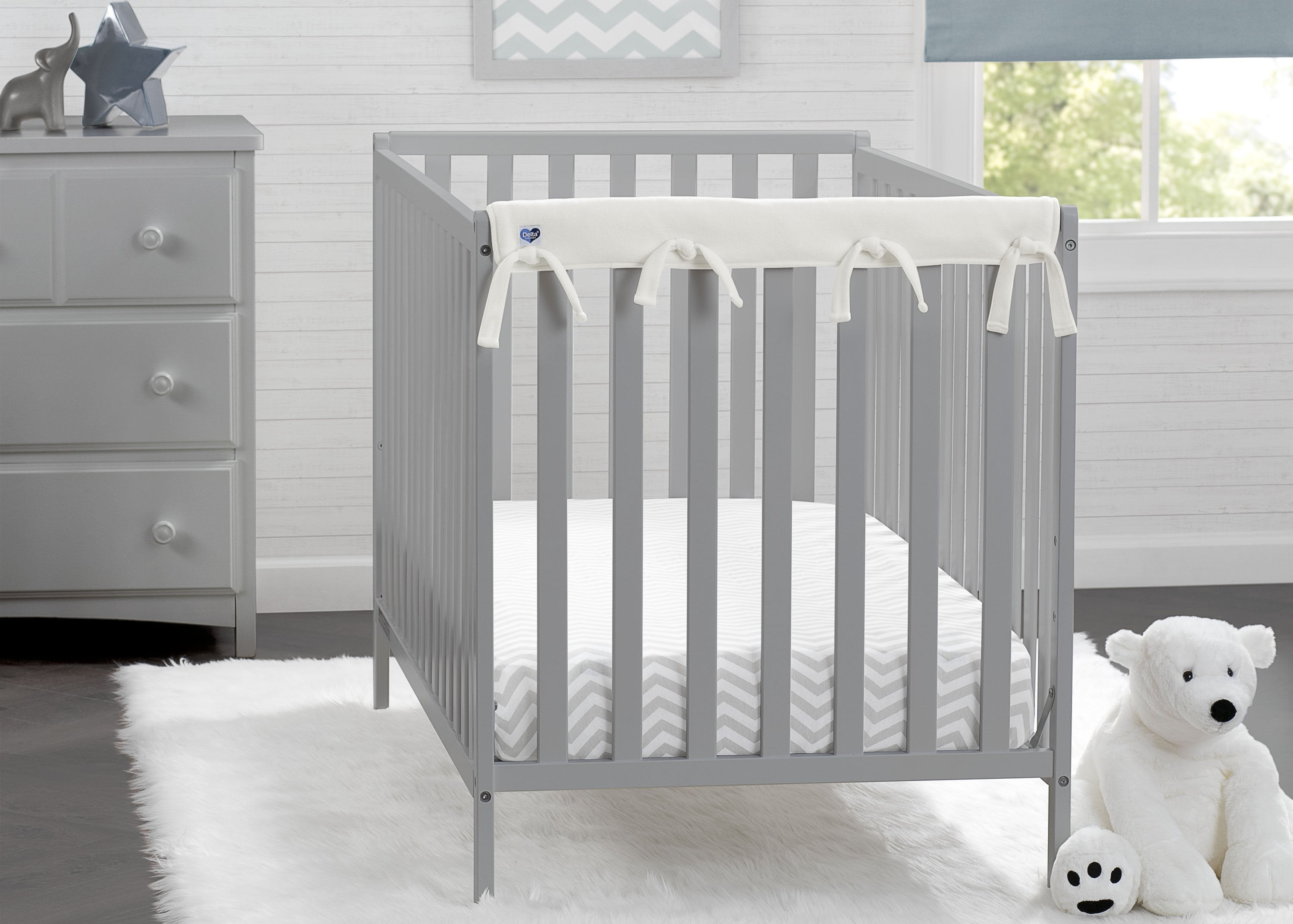 Waterproof Fleece Crib Rail Covers for Baby Cribs - Soft Protector Pads for Short Side Rails (2 Pack) | Safe & Comfortable Nursery Essentials for Newborns & Toddlers