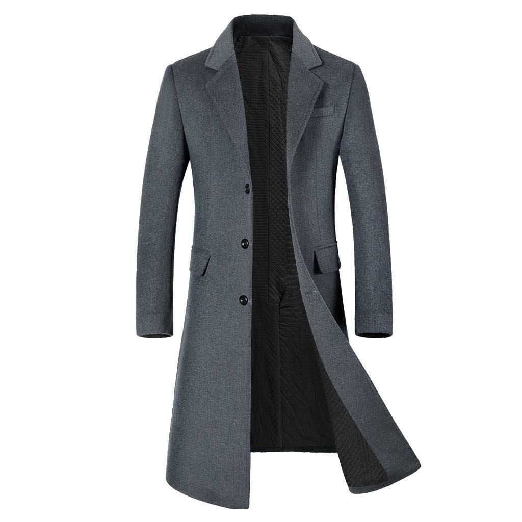 Men's Slim Fit Wool Peacoat - Winter Business Blazer with Notch Lapel & Single Breasted Design | Warm Trench Coat for Office, Formal Events & Casual Outings