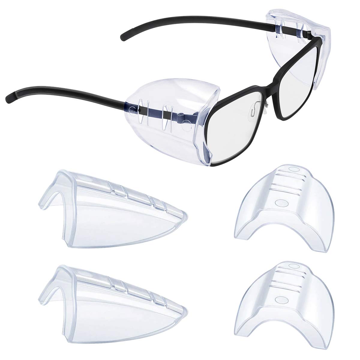 YunTuo 2/4/6/10 Pairs Safety Glasses Side Shields - Protective Eyewear Accessories for Prescription Glasses & Safety Glasses - Perfect for Construction, Lab Work & Industrial Use