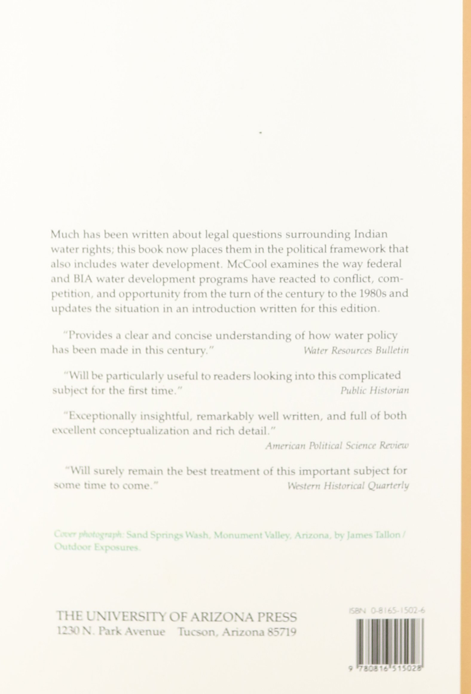 Command of the Waters: Iron Triangles, Federal Water Development & Native American Water Rights | Water Policy Book for Environmental Studies & Political Science
