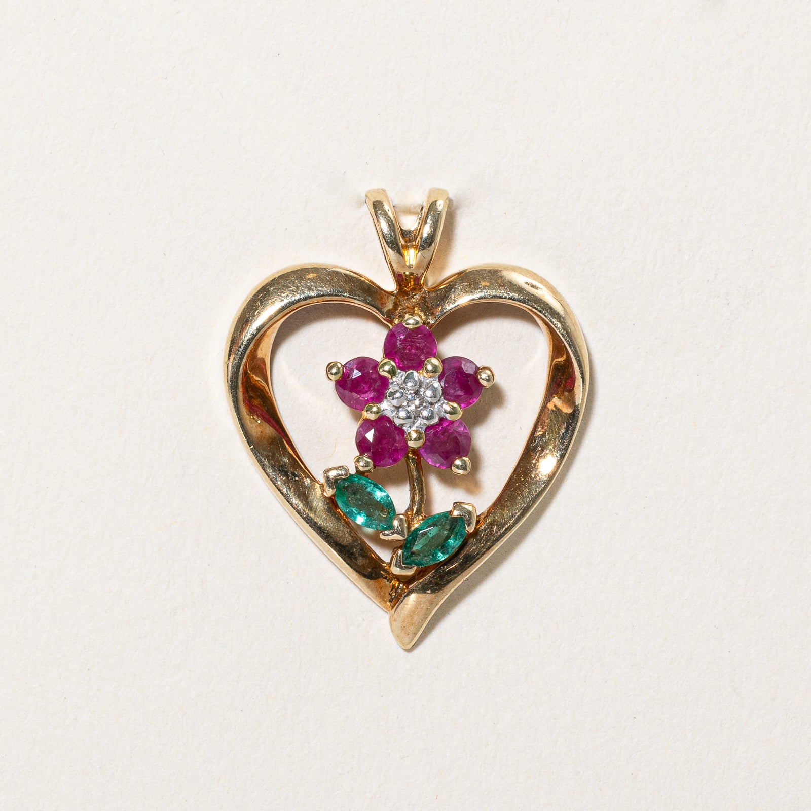 Exquisite Multi Gemstone Flower & Heart Pendant Necklace - 0.50ctw Genuine Gemstones, 0.01ct Diamond Accent | Perfect for Valentine's Day Gifts, Anniversary Presents & Special Occasions