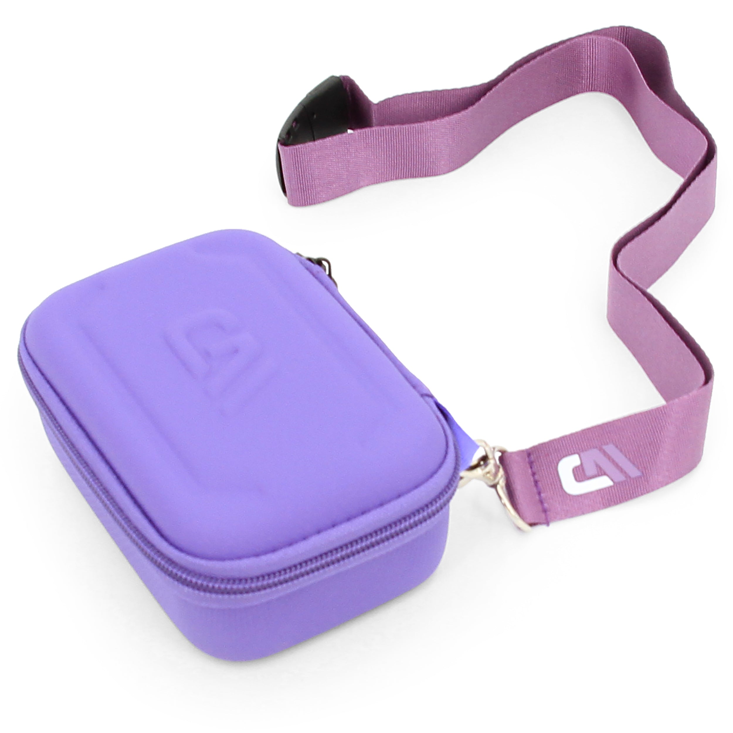 CASEMATIX Hard Shell Travel Case for Zoleo Satellite Communicator - Protective Carrying Case with Wrist Strap for Satellite Messenger (Purple) - Perfect for Hiking, Camping & Outdoor Adventures