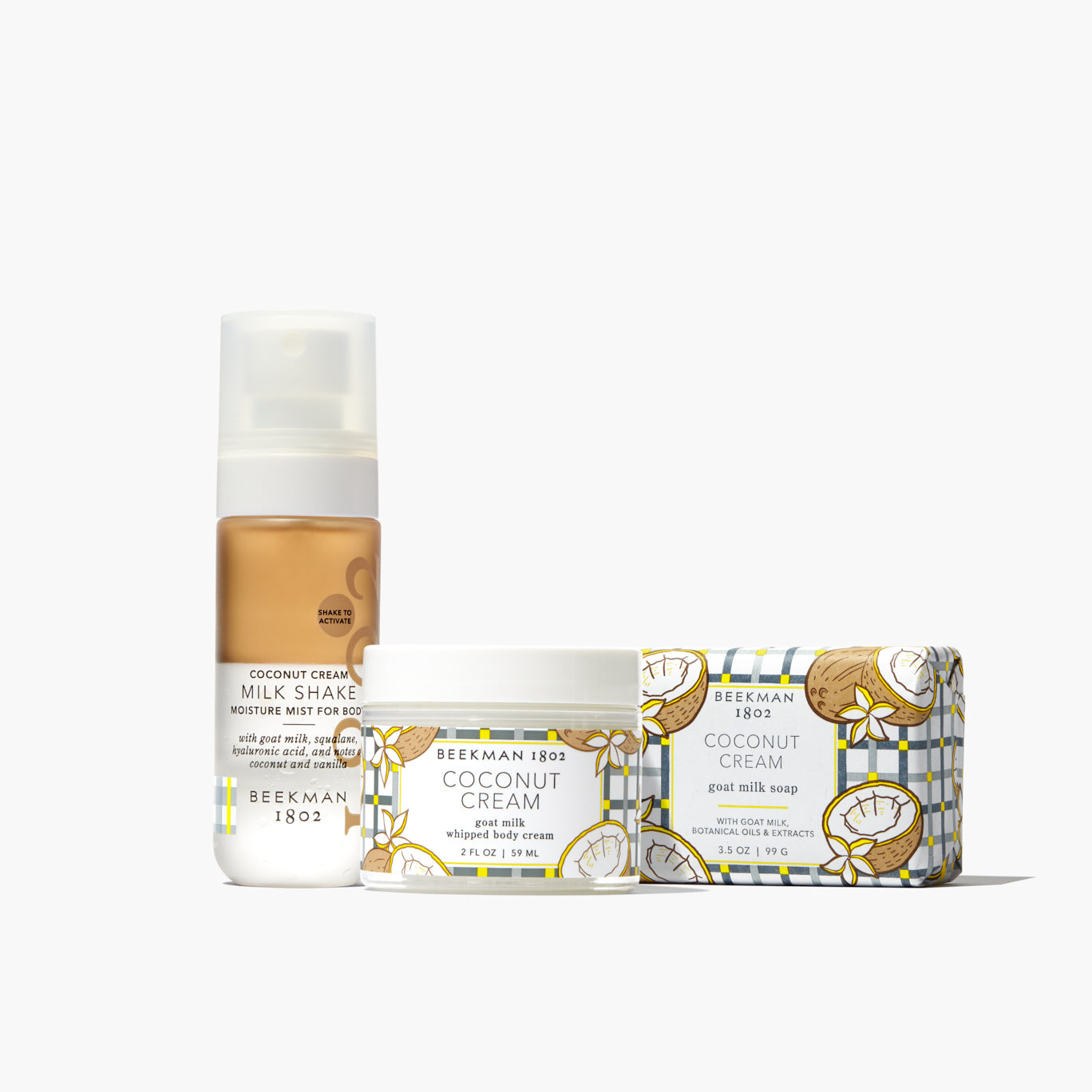 Sun Kissed Hydration Mini Coconut Cream Bodycare Trio - Travel Size Lotion, Body Butter & Scrub Set for Soft Skin - Perfect for Vacation, Gifts & Self-Care Routine