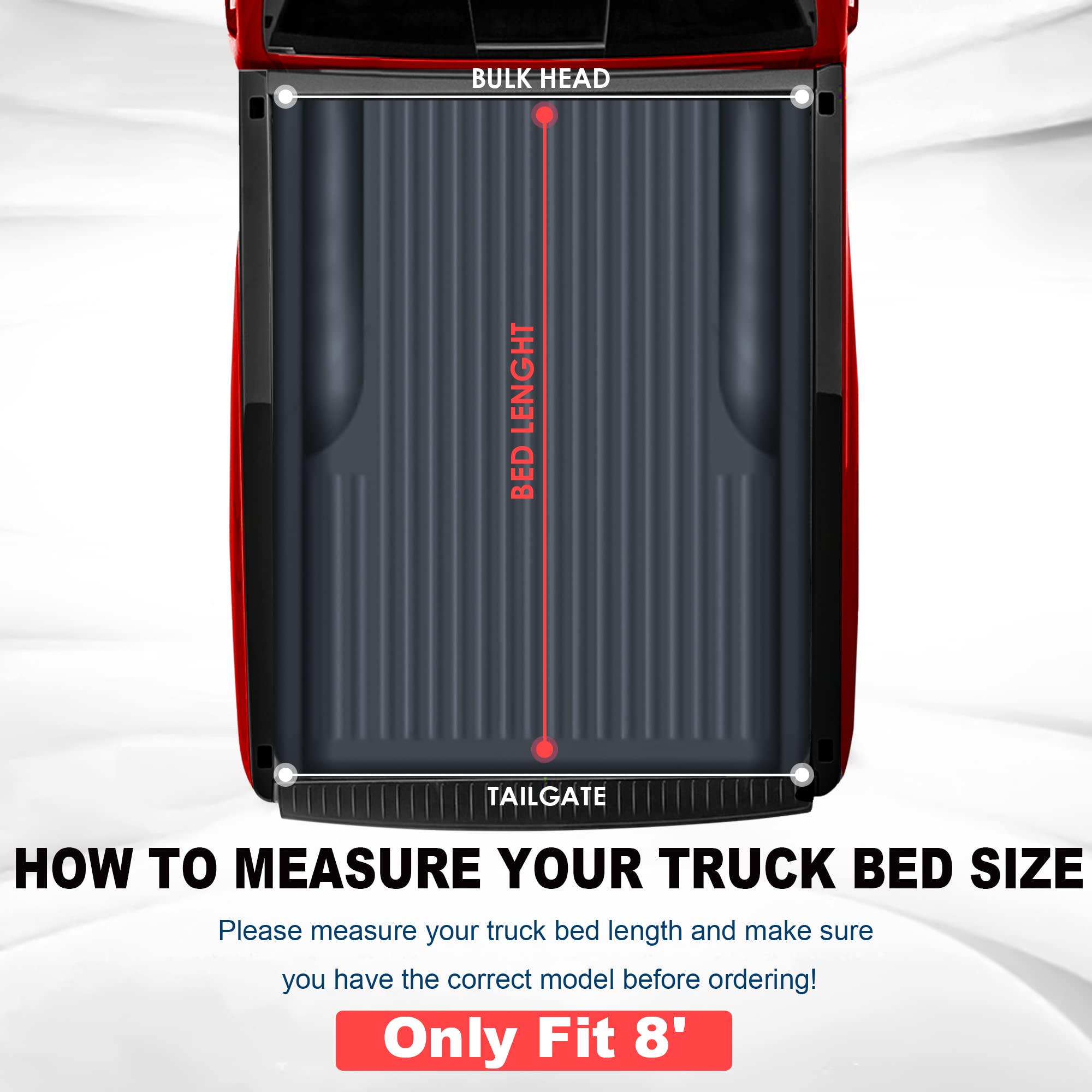 MOSTPLUS Soft Roll-Up Vinyl Truck Bed Tonneau Cover for 2007-2013 Chevy Silverado & GMC Sierra 1500/2007-2014 2500HD 3500HD | 8FT Fleetside Long Bed (97
