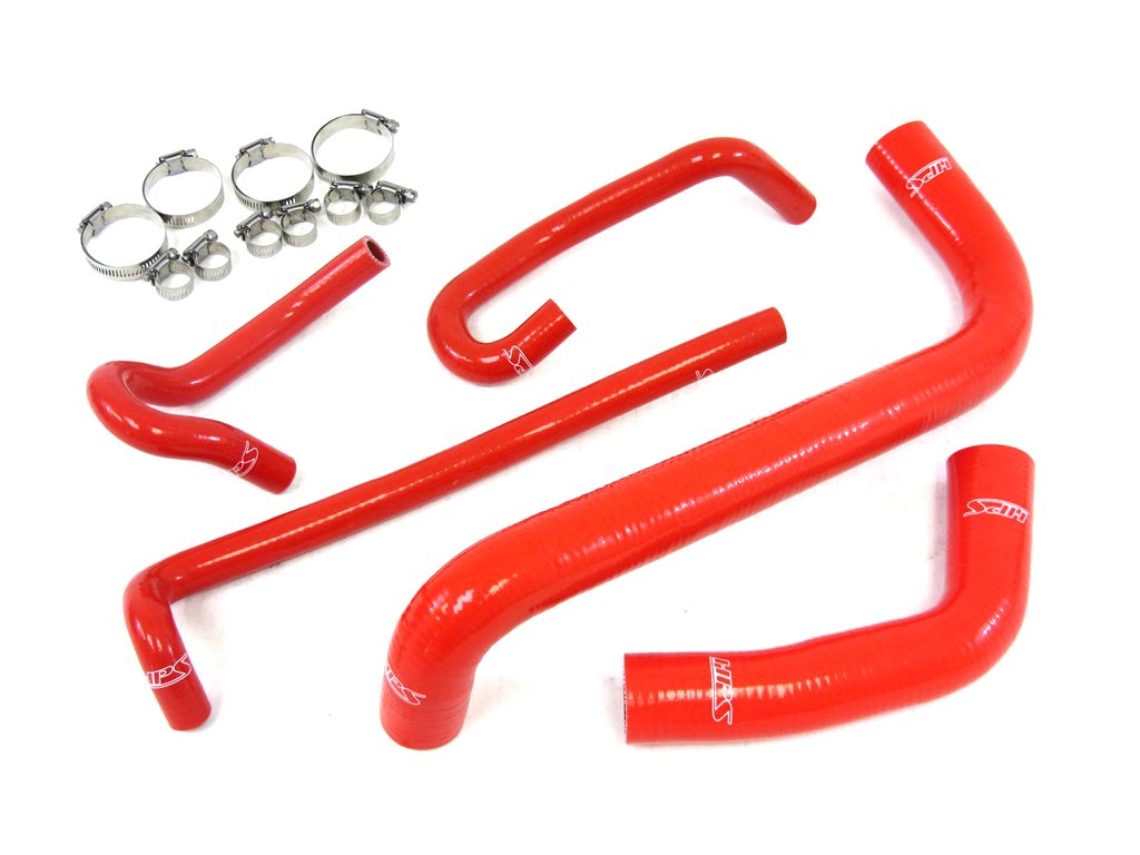 HPS 57-1424-RED-1 Red Silicone Radiator Coolant Hose Kit & Heater Hose - High Temperature Resistance for Car, Truck, SUV - Perfect for Engine Cooling System Upgrades & Performance Modifications