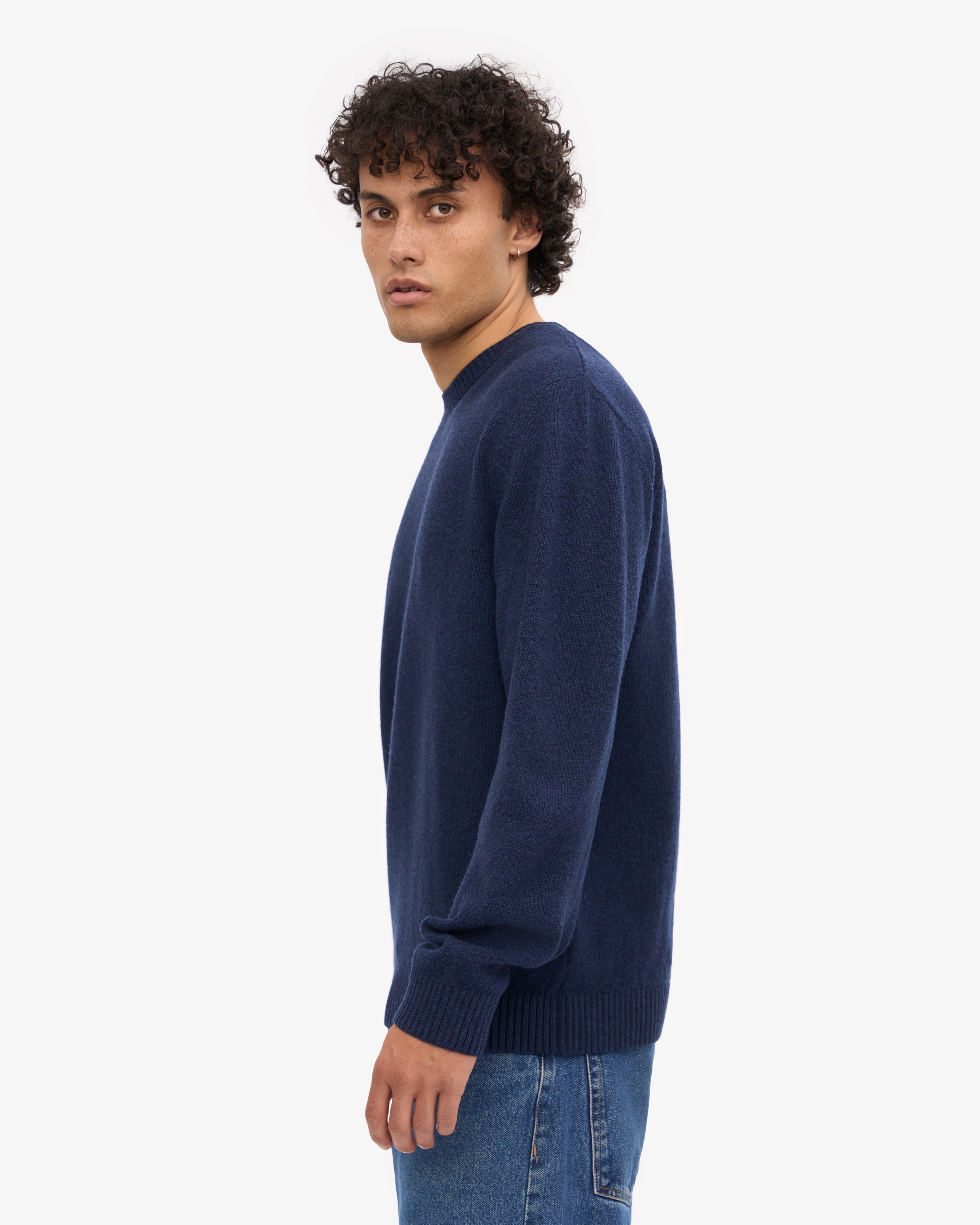Premium Classic Merino Wool Crew Neck Sweater - Navy Blue | Soft & Warm Winter Pullover for Men & Women | Perfect for Casual Outfits, Office Wear & Cozy Nights