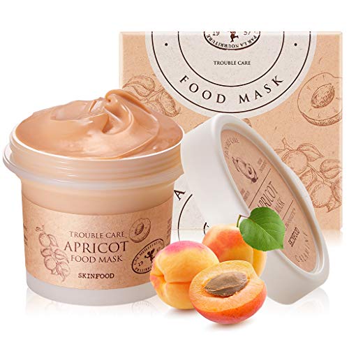 SKINFOOD Apricot Trouble Care Mask 120g (4.23 oz) - Pore Clearing & Soothing Face Mask with Pink Calamine for Healthy, Clear Skin | Wash-Off Facial Treatment for Acne-Prone & Sensitive Skin | Perfect for Post-Workout, Travel & Nighttime Skincare Routine