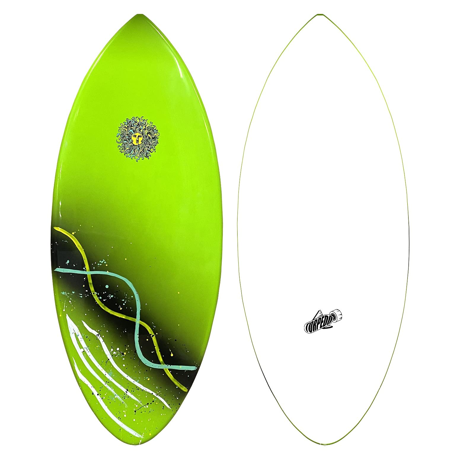 KONA SURF CO. Torpedo Epoxy Skimboard - Lightweight & Durable for Kids & Adults - Perfect for Beach, Pool & Wave Riding