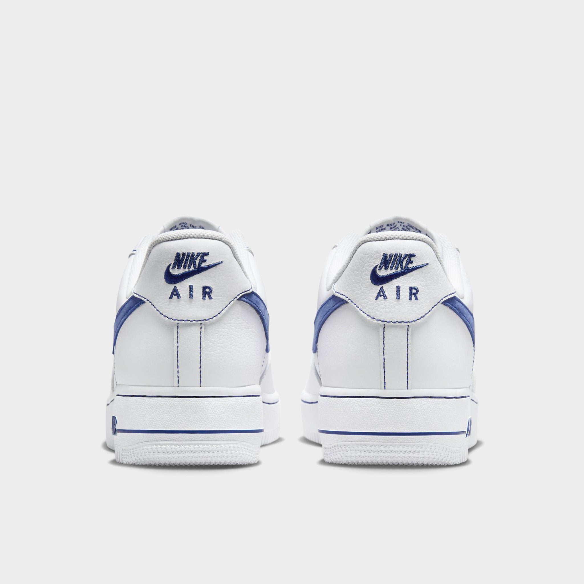 Nike Air Force 1 '07 LV8 Men's Sneakers - White & Deep Royal Blue Basketball Shoes for Casual Wear & Street Style