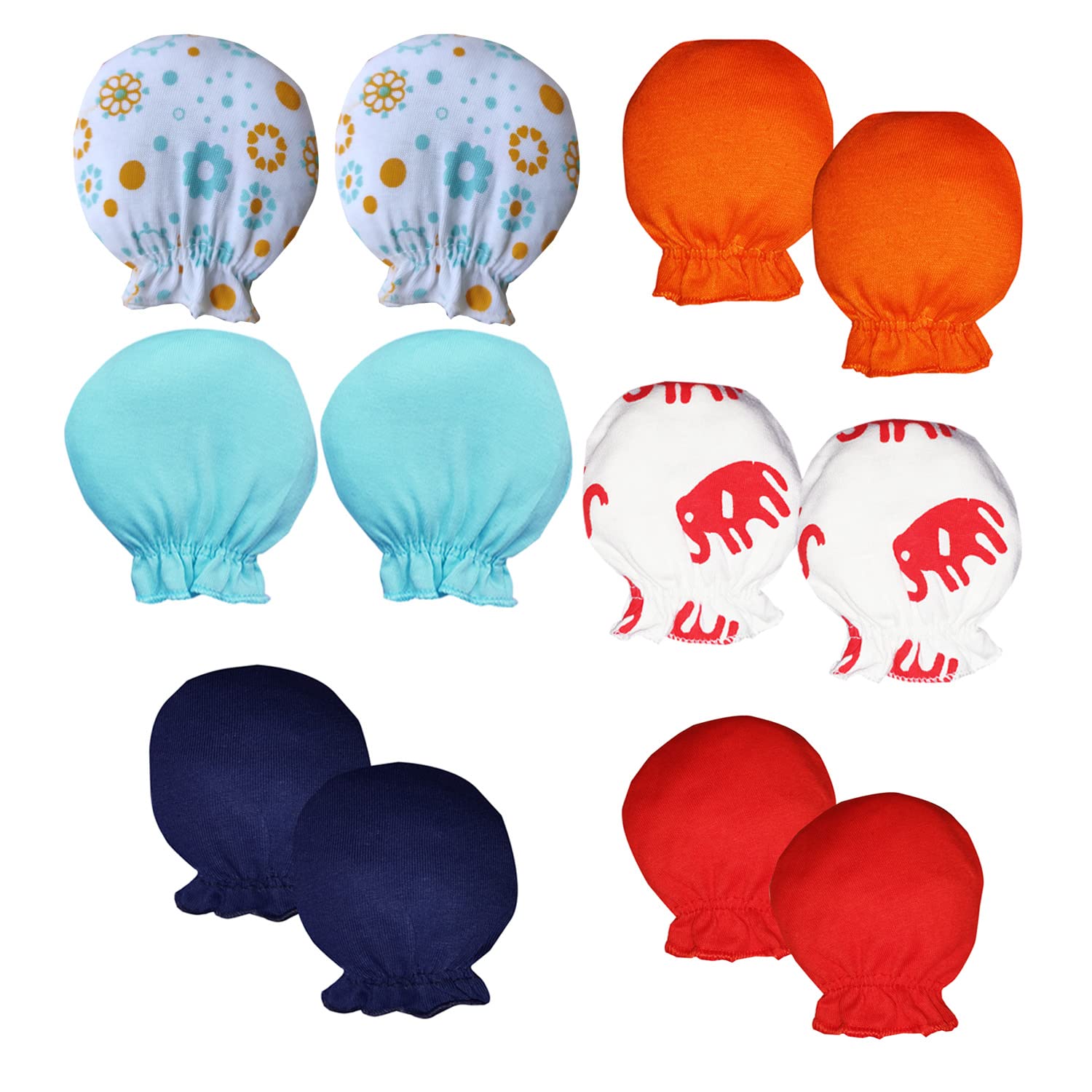 **Soft Cotton Baby Mittens Set of 6 - Newborn Infant Hand Protectors (0-3 Months, Multicolor) for Boys & Girls - Perfect for Sleeping, Nursing & Preventing Scratching**