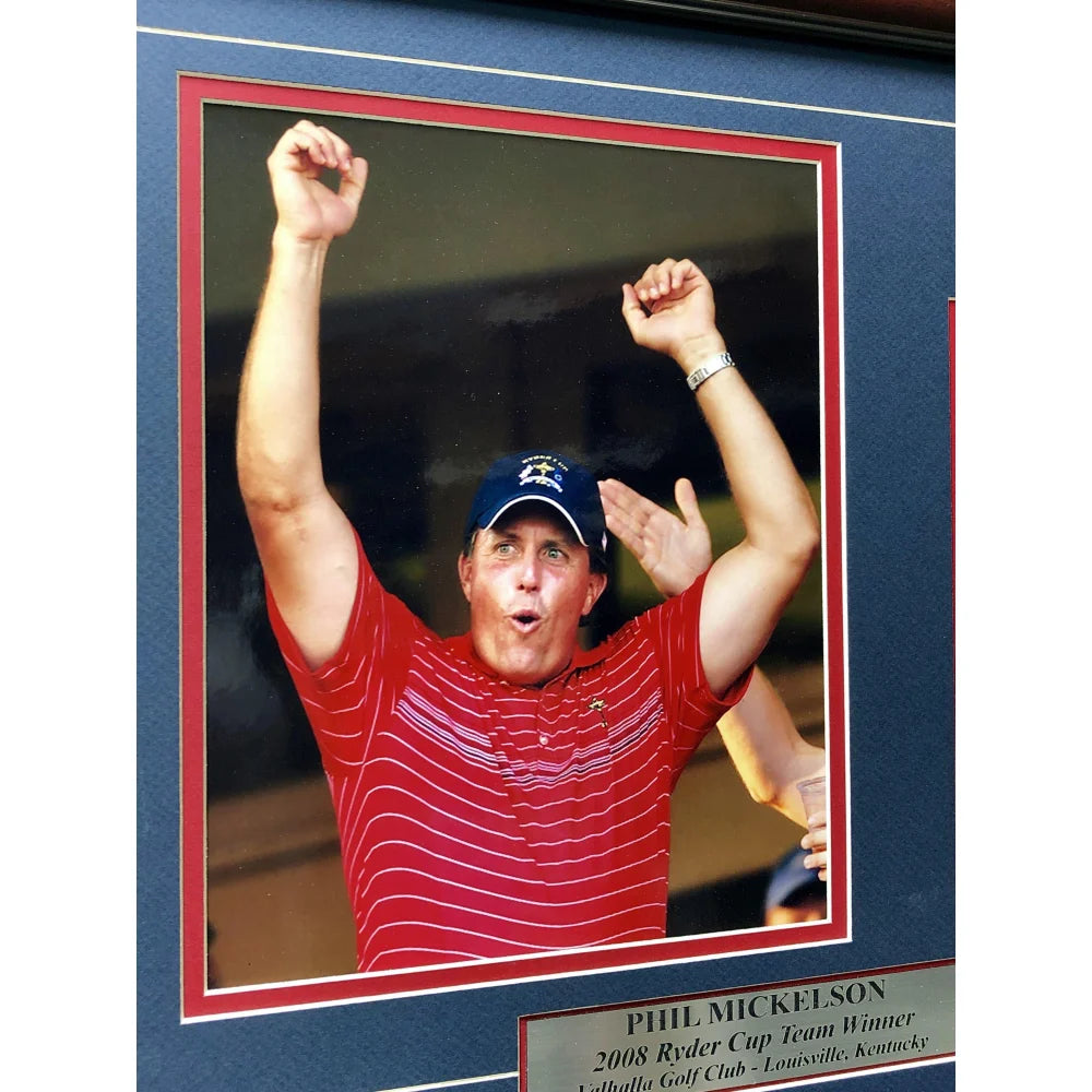 Authentic 2008 Ryder Cup Framed Ticket Collage with COA - Phil Mickelson & Tiger Woods PGA Golf Memorabilia - Perfect for Golf Fans, Man Cave Decor & Sports Collectibles