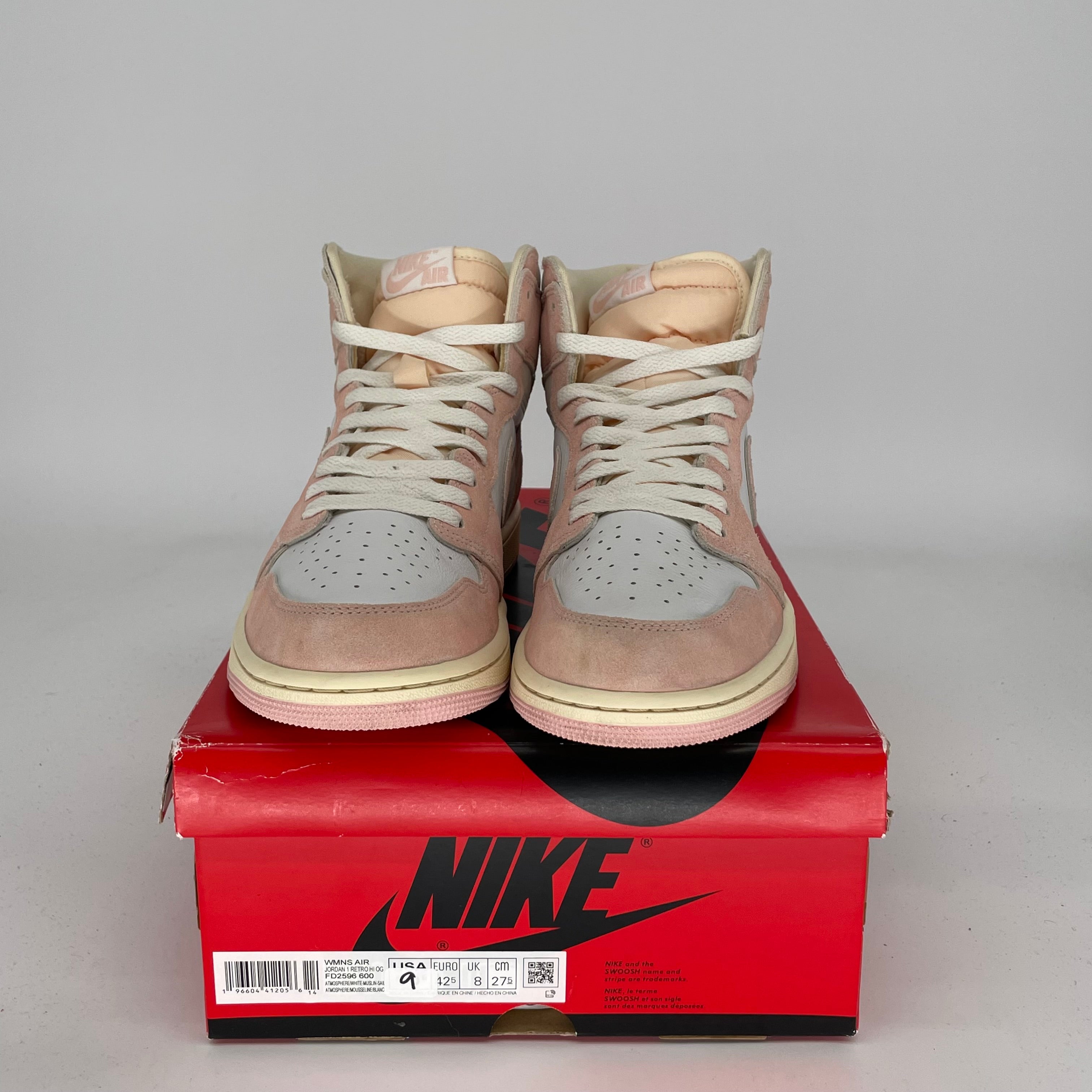 AIR JORDAN 1 Retro High OG Washed Pink Women's Shoes Size 9/10.5W - Style FD2596-600 | Basketball Sneakers for Women, Streetwear Fashion & Casual Wear