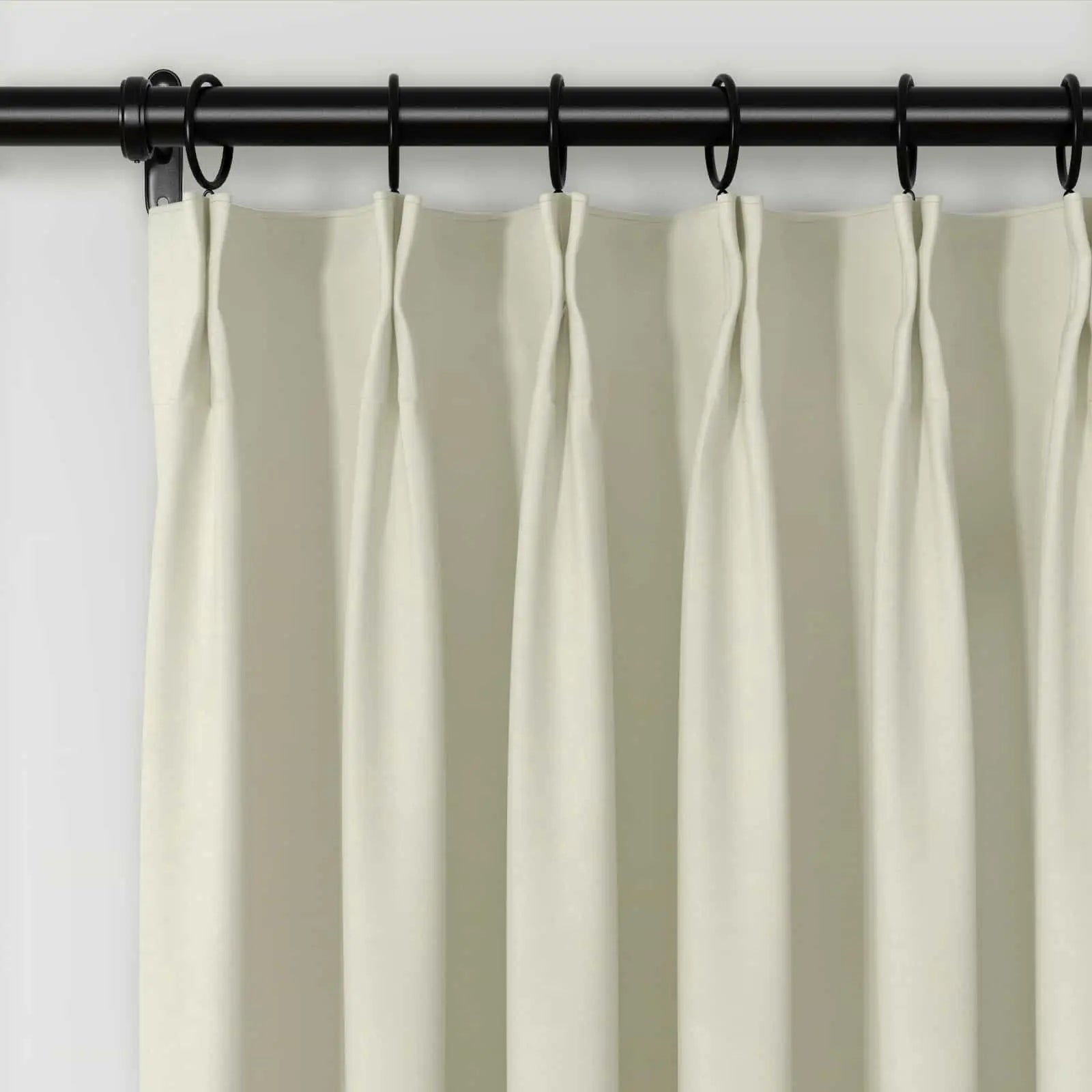 Premium Karin 100% Pure Wool Pleated Curtains - Thermal Insulated, Noise Reducing for Living Room, Bedroom & Office
