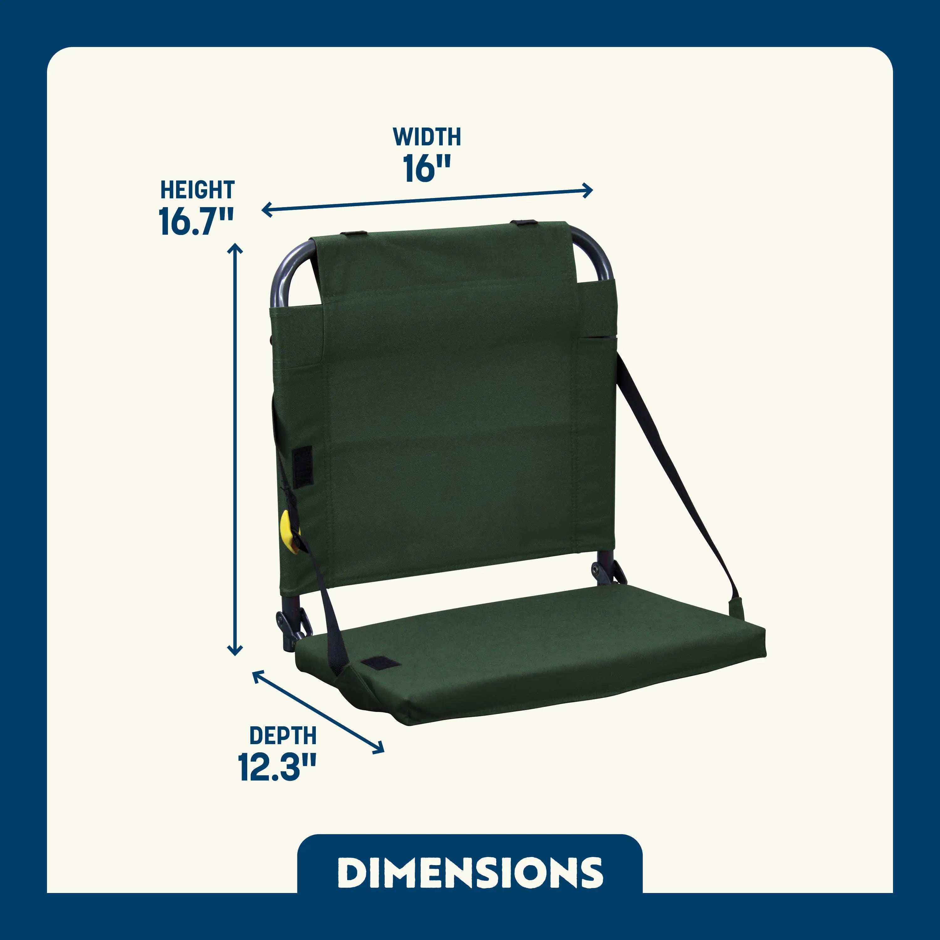 Comfortable BleacherBack Stadium Seat with Back Support - Portable Stadium Cushion for Football, Baseball & Outdoor Sports Events