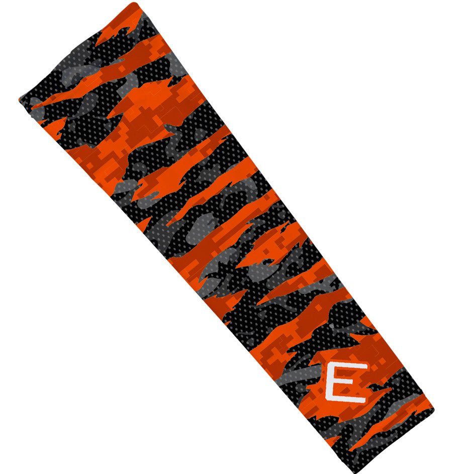 Orange Fierce Arm Sleeves for Sports & Outdoor Activities - UV Protection & Compression Support for Running, Basketball, Cycling