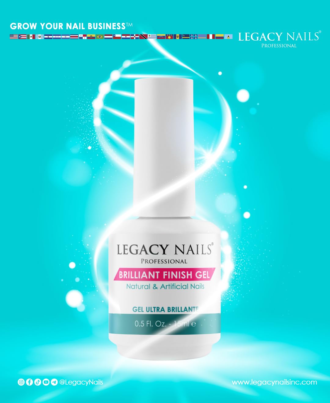 Legacy Nails Brilliant Finish - High Shine Nail Polish for Salon Quality Manicures at Home | Perfect for Parties, Weddings & Special Occasions