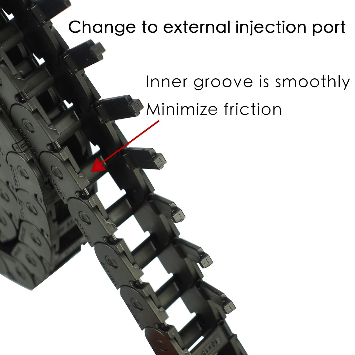 10x15mm Black Plastic Drag Chain Cable Carrier for 3D Printer, Laser & CNC Machines - 1M Length with End Connectors & Side Openings | Cable Management Solution for Robotics, Industrial Equipment & DIY Projects