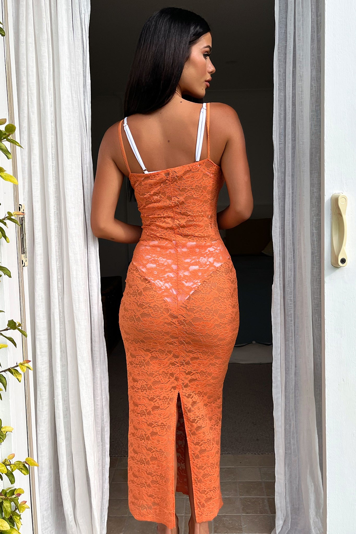 Stylish Destiny Midi Dress in Vibrant Orange | Flowy Summer Dress for Women | Perfect for Beach Vacations, Date Nights & Casual Outings
