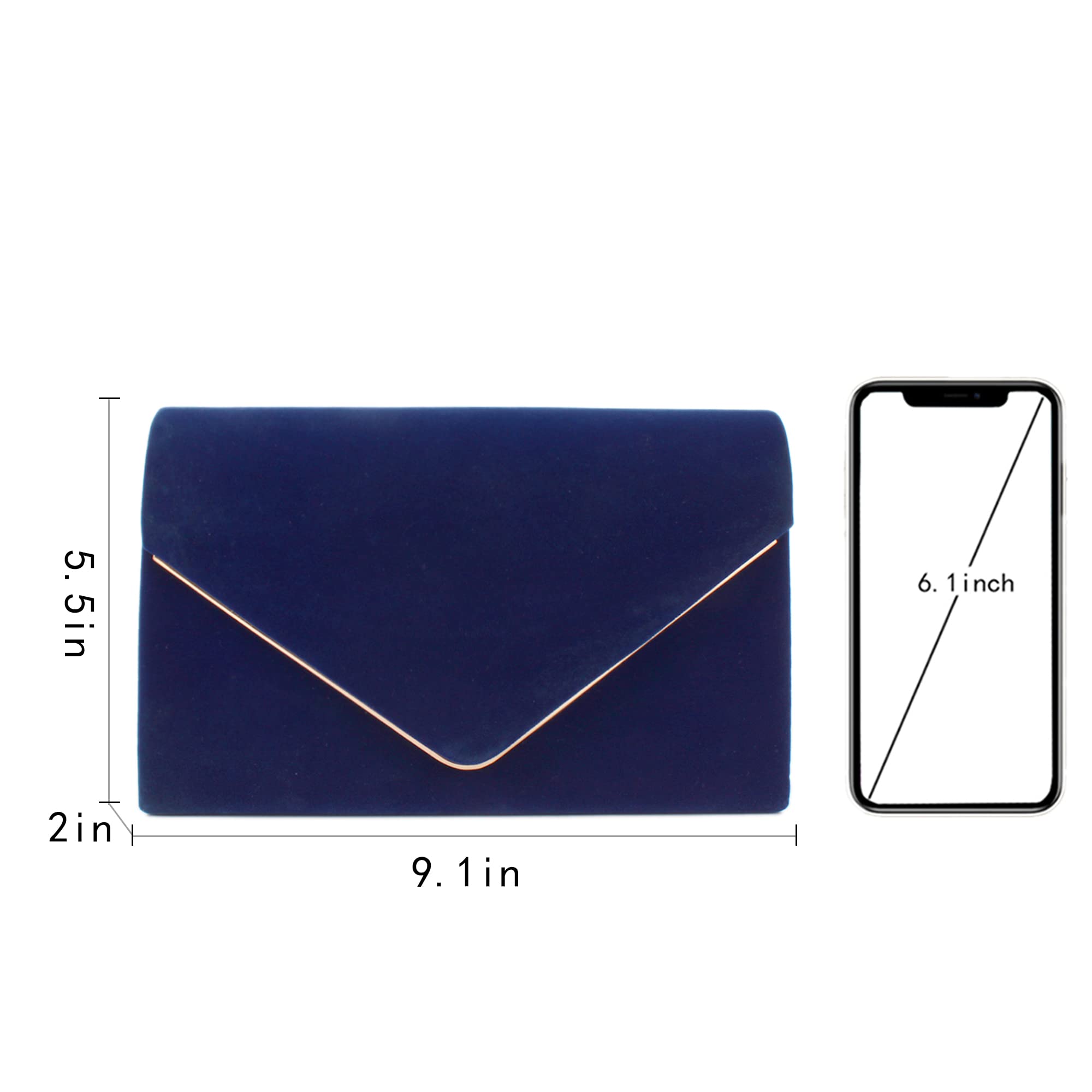 Aisi Women's Velvet Handbag - Elegant Envelope Evening Clutch with Chain Strap, Crossbody Purse for Party, Wedding & Bridal Events | Perfect for Night Out, Date Night & Special Occasions