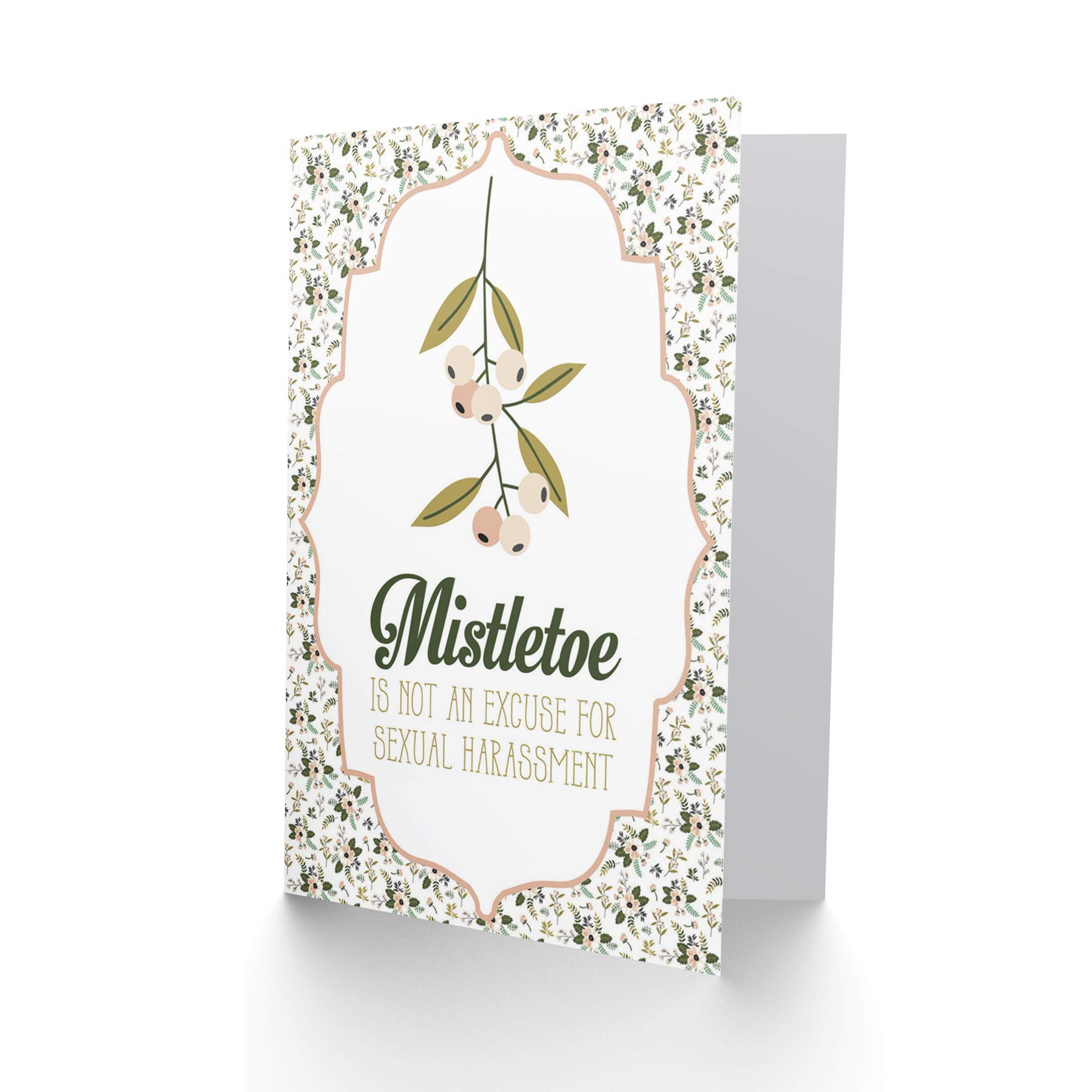 Wee Blue Coo Christmas Card - Funny Mistletoe Harassment Holiday Greeting Card for Xmas Gifts & Party Favors | Perfect for Office Exchanges, Secret Santa & Festive Celebrations