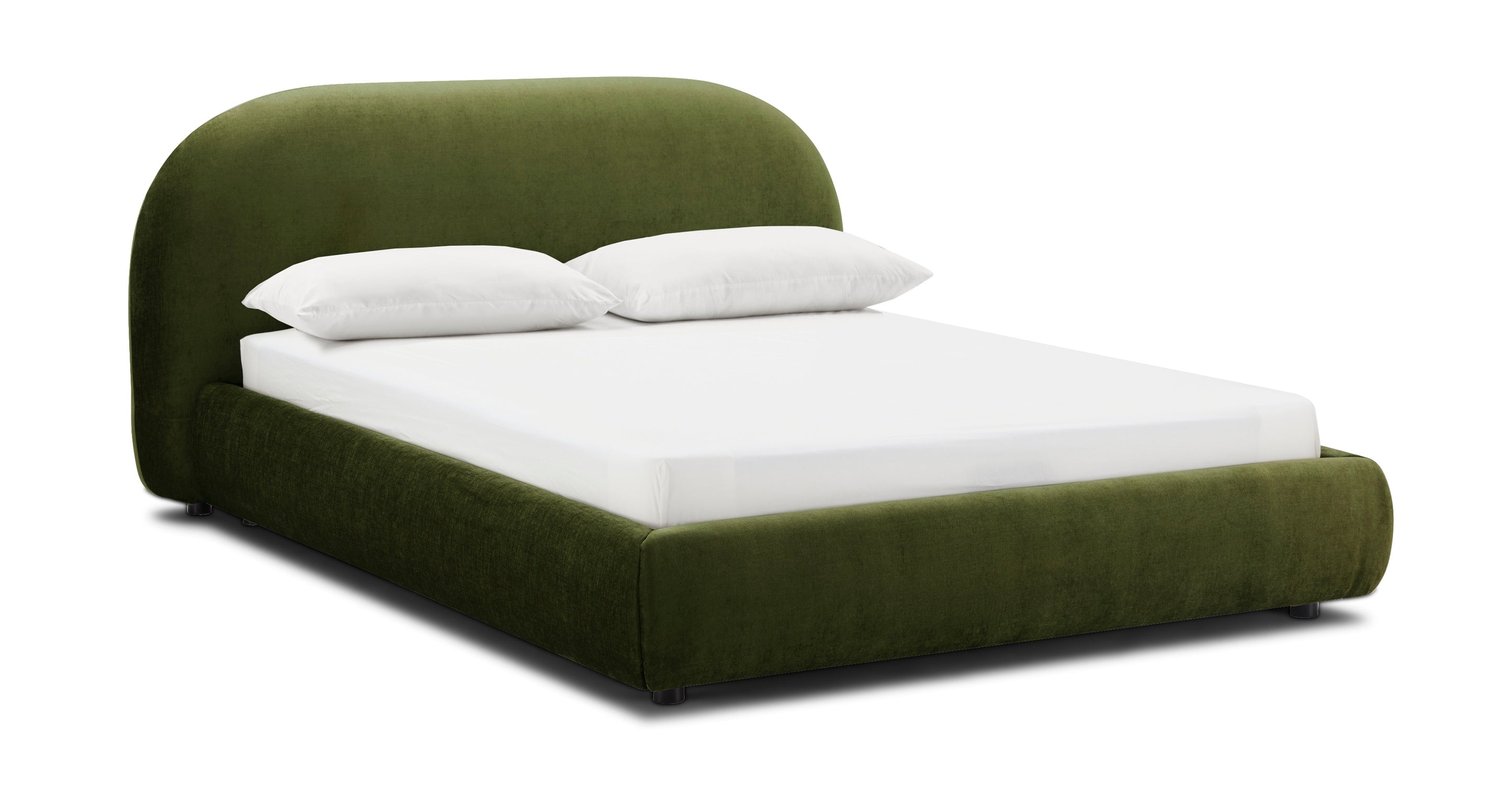Genoa Queen Size Bed Frame - Modern Platform Bed with Upholstered Headboard, Sturdy Wooden Slats - Perfect for Master Bedroom, Guest Room, or Apartment