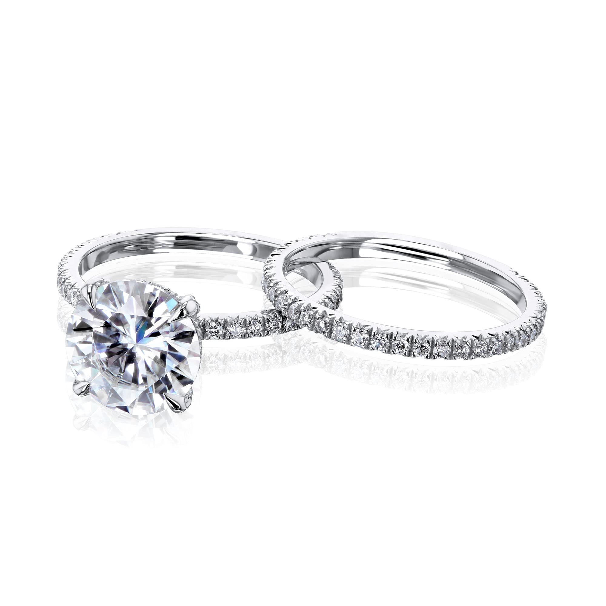 Kobelli Moissanite Wrap Basket Bridal Set - Elegant Wedding Ring Set for Women, Durable & Sparkling Engagement Rings | Perfect for Proposals, Anniversaries, and Bridal Jewelry Collections