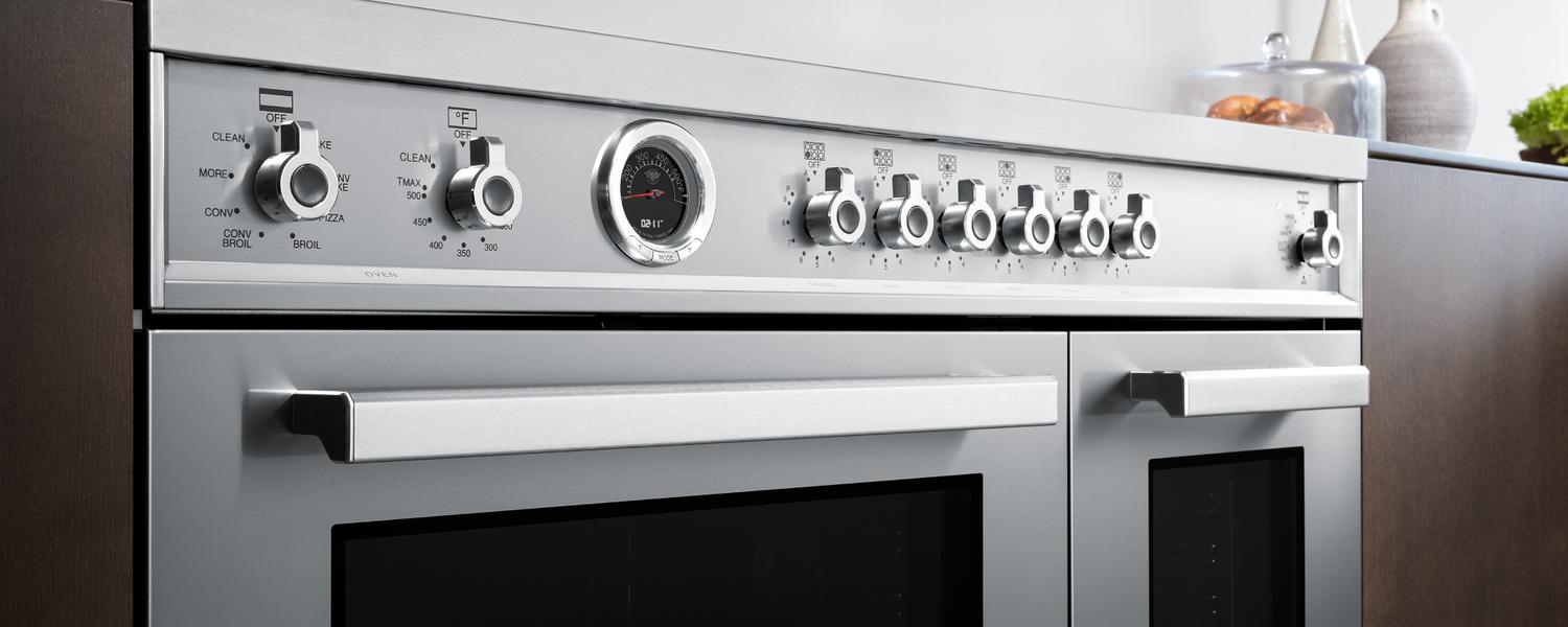 Bertazzoni PRO486IGFEPXT 48 Inch Professional Induction Range with 6 Heating Zones, Cast Iron Griddle & Self-Cleaning Electric Oven - Stainless Steel for Modern Kitchens & Gourmet Cooking