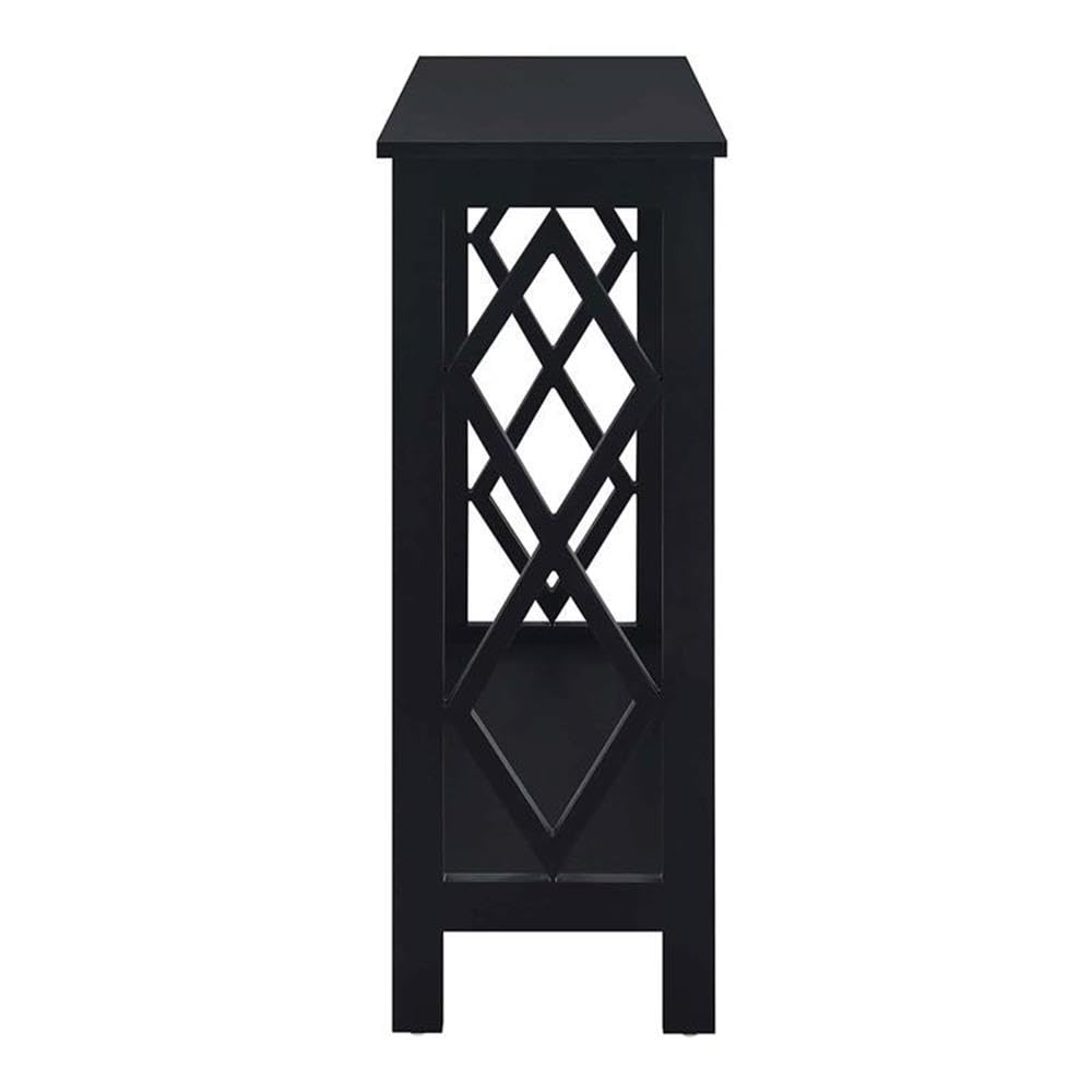 Pemberly Row Modern Black Wood Console Table - Stylish Entryway & Hallway Furniture for Home Decor