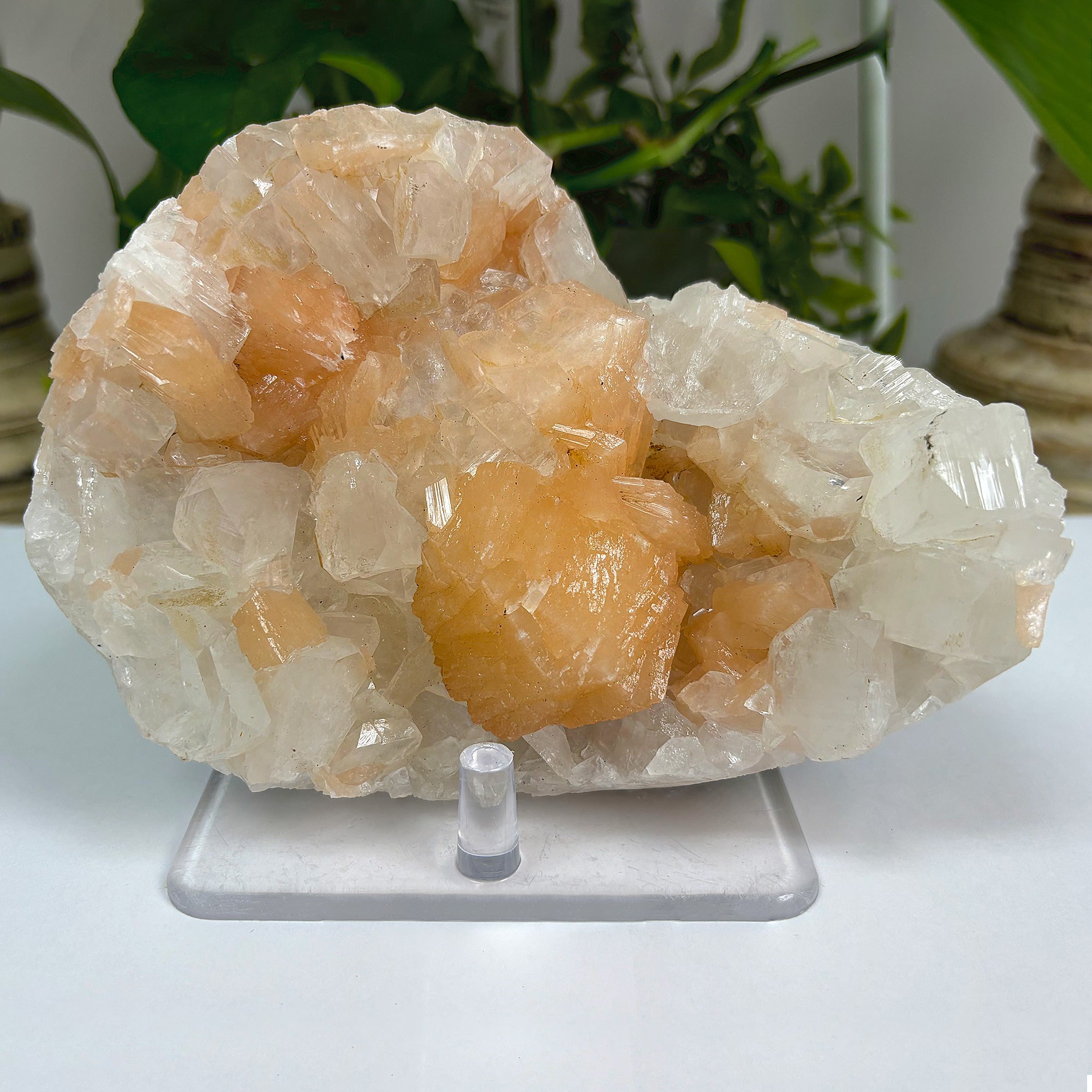 Natural Apophyllite Stilbite Crystal Cluster - Genuine Mineral Specimen for Collectors, Healing & Meditation | Display Decor for Home, Office or Spiritual Space