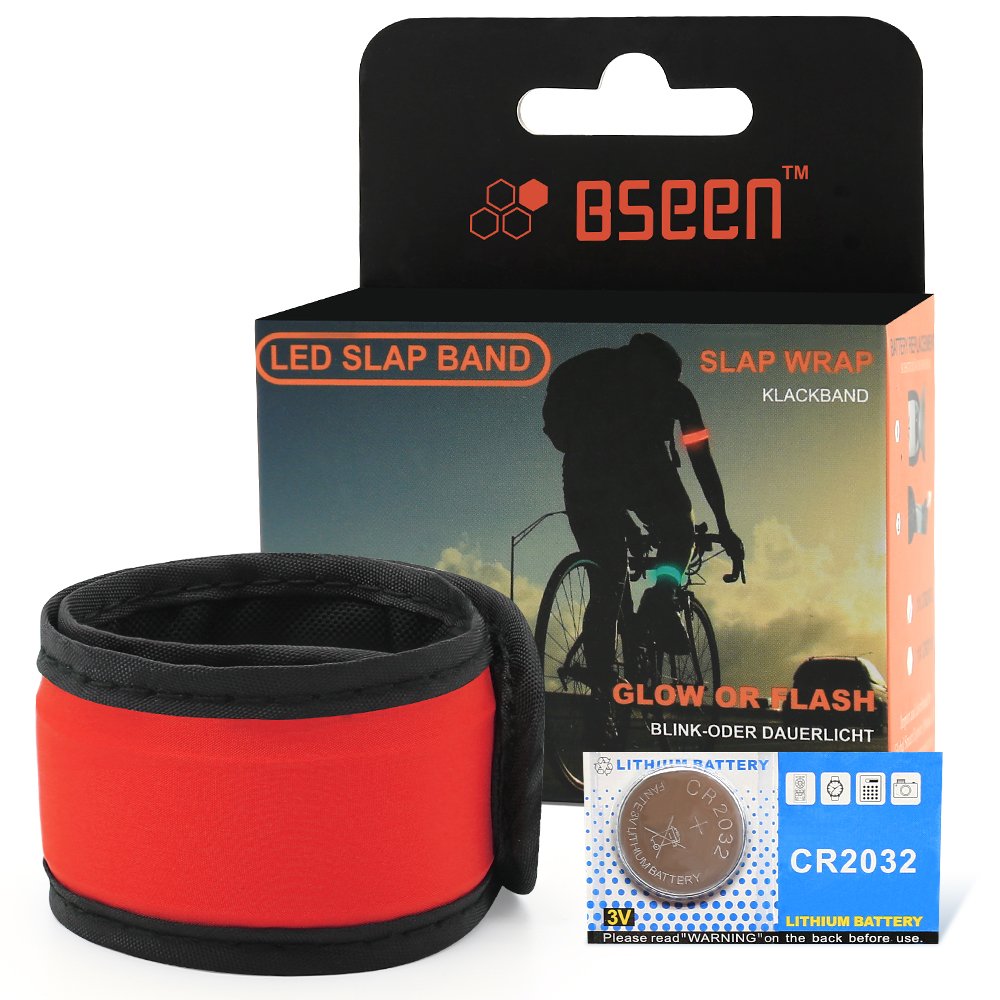 BSEEN LED Light Armband for Running - Glow in The Dark Reflective Safety Wristband for Runners, Joggers, Cyclists & Night Sports | Perfect for Marathon, 5K Races, Evening Workouts & Outdoor Activities