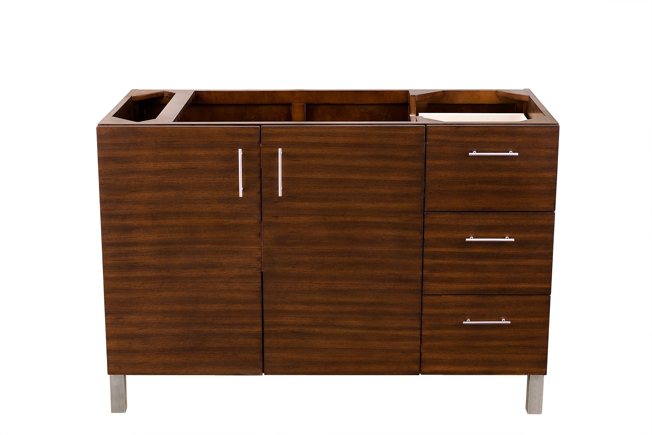 Metropolitan 48 Inch Single Bathroom Vanity in American Walnut - Perfect for Modern Master Bathroom & Powder Room Remodeling