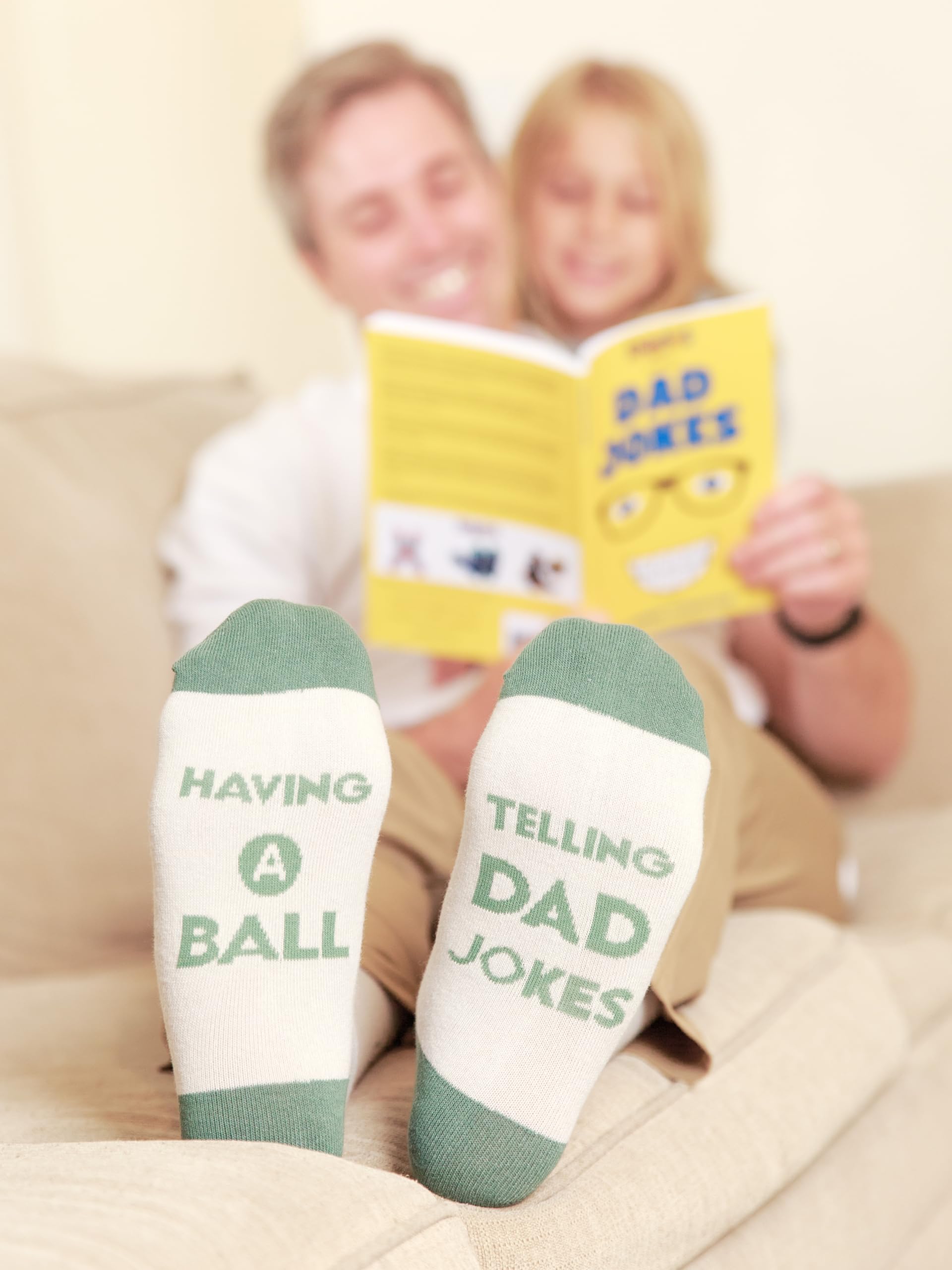 Funny Socks for Men with Dad Jokes - Comfortable Dress Socks for Groomsmen, Gifts for Dad from Daughter - Perfect for Weddings, Father's Day & Office Humor