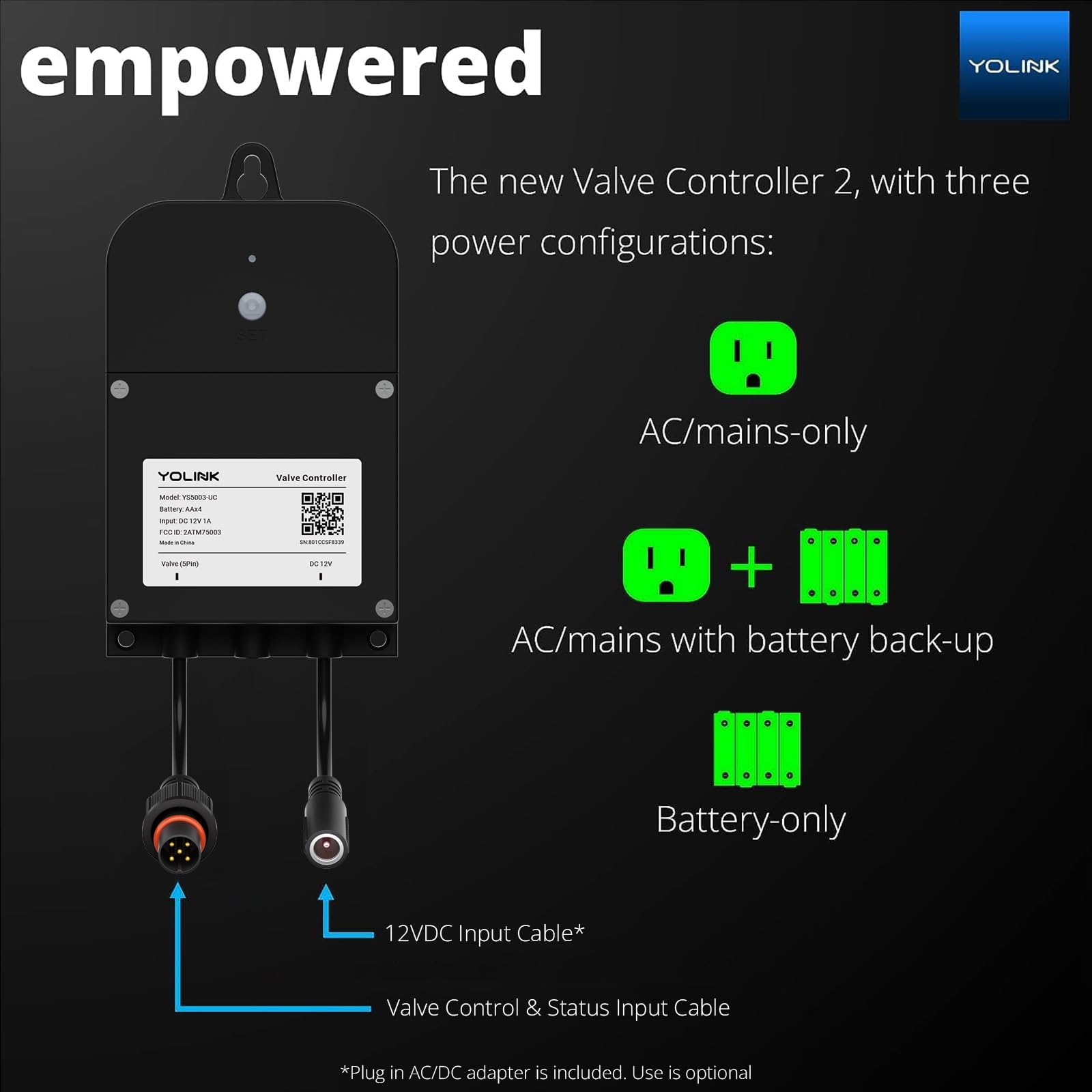 YoLink Wireless Smart Valve Control Kit - 1/2