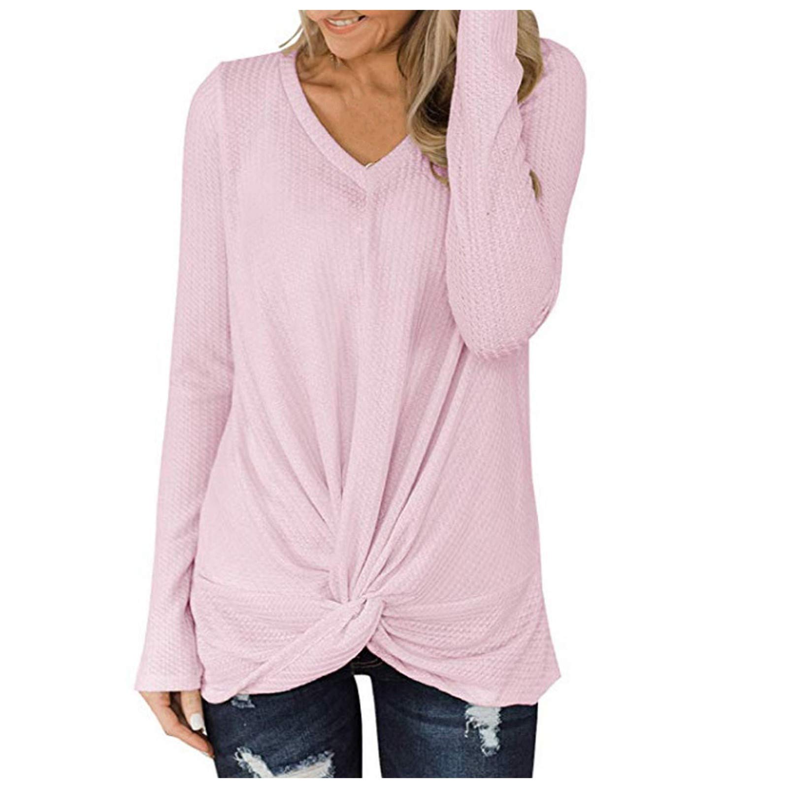 Forthery Women's Fall Casual Long Sleeve Twist Knot Tunic Tops - Soft Pullover Sweater Shirts for Autumn Layering | Perfect for Work, Date Night & Weekend Outfits