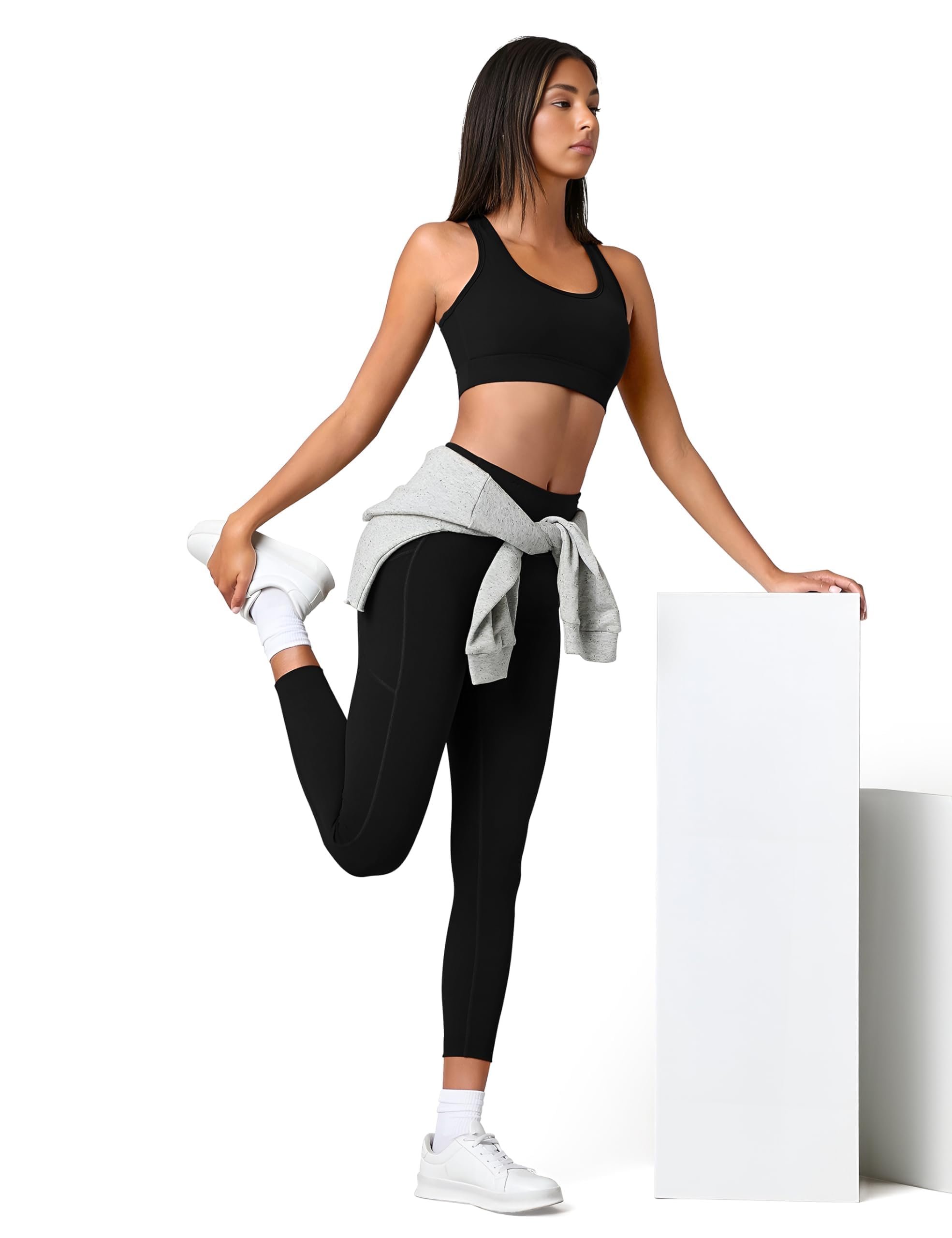 SUNCLOVE 3 Pack Women's High Waisted Yoga Pants with Pockets - Tummy Control Workout Leggings for Running, Gym & Lounge Wear