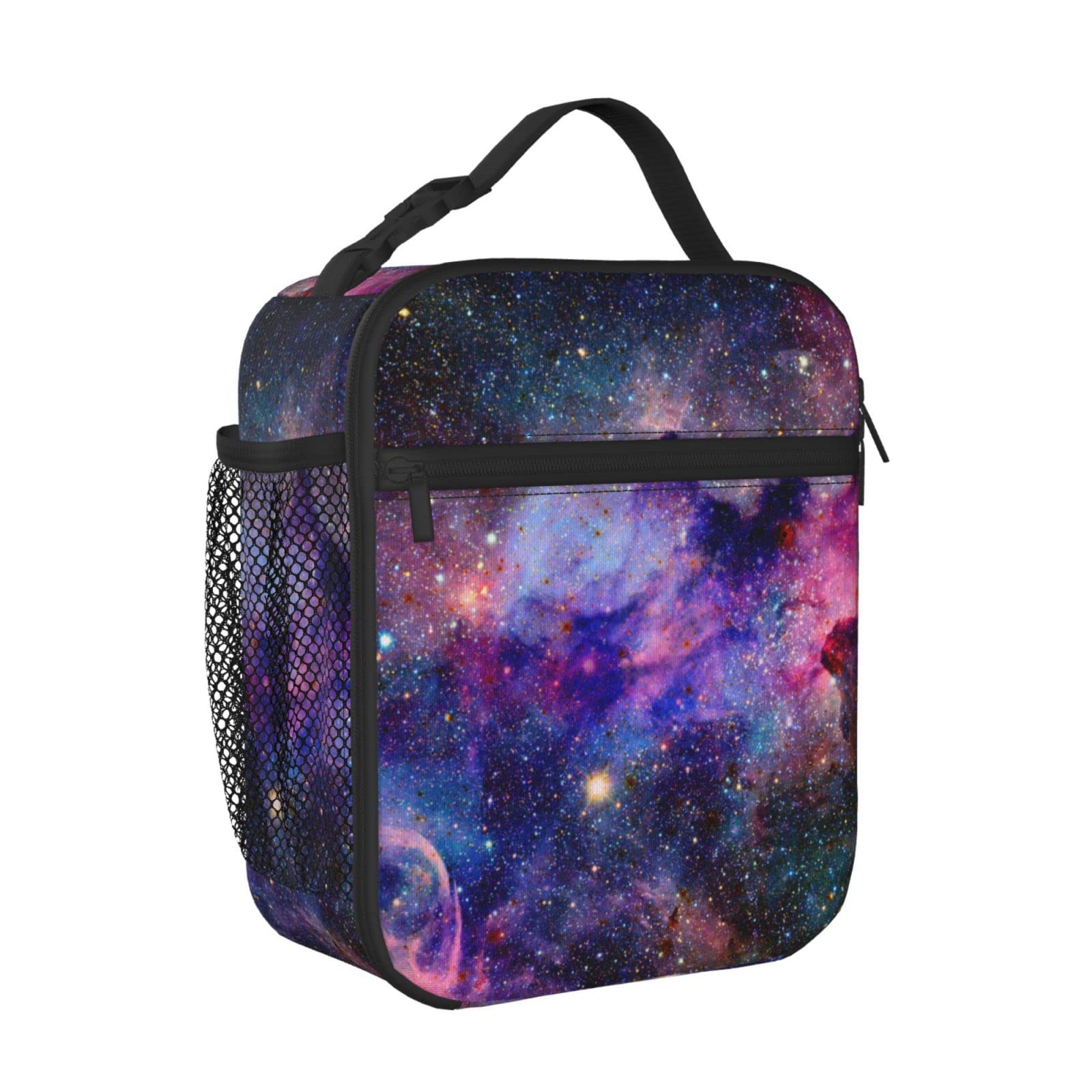 Galaxy Insulated Lunch Box for Women, Men, Girls & Boys - Leakproof Detachable Handle Meal Tote Bag for Work, School & Picnics | Space Themed Reusable Lunch Container