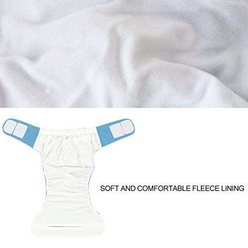 Waterproof Washable Reusable Adult Cloth Diapers for Elderly & Incontinence - Comfortable Pocket Nappies in Blue - Perfect for Swimming, Travel & Nighttime Protection