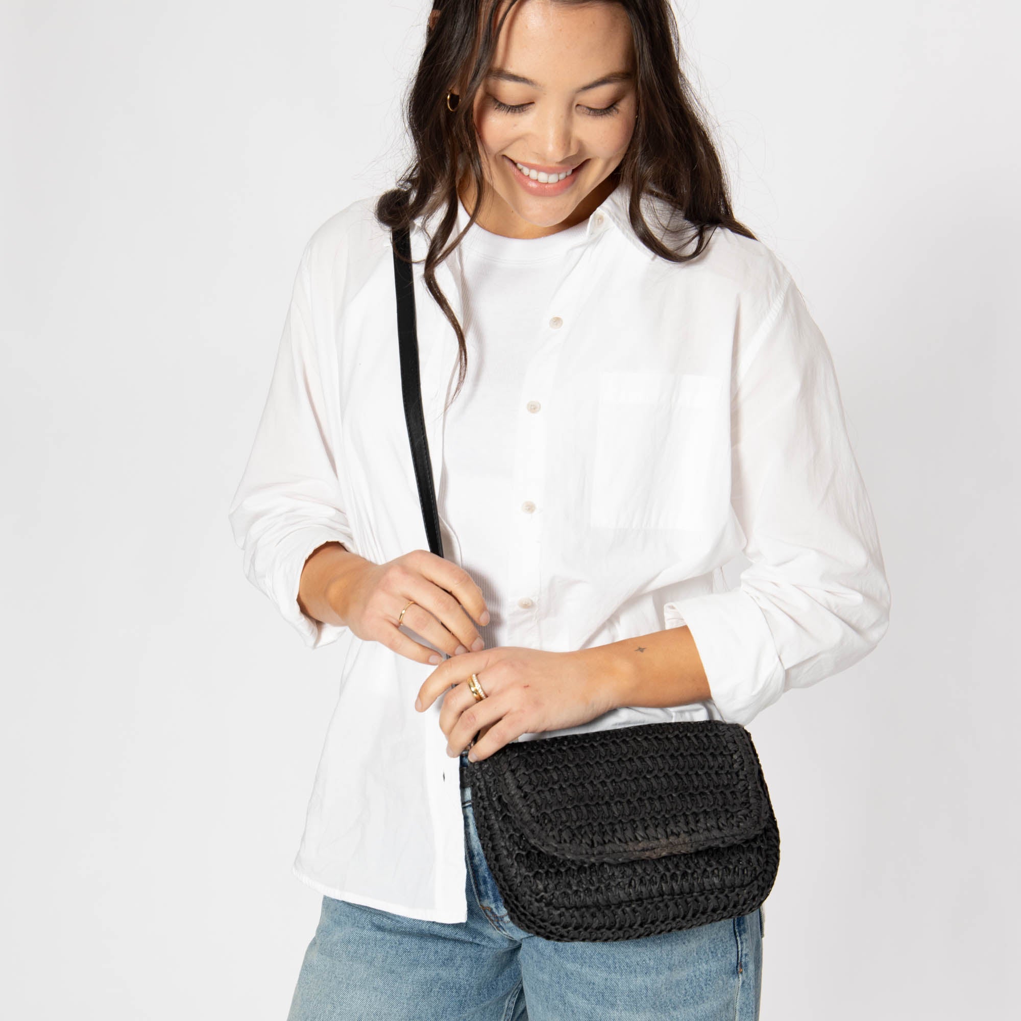 Esmeralda Crochet Mini Crossbody Bag for Women - Boho Chic Handmade Purse - Perfect for Festivals, Beach & Everyday Use