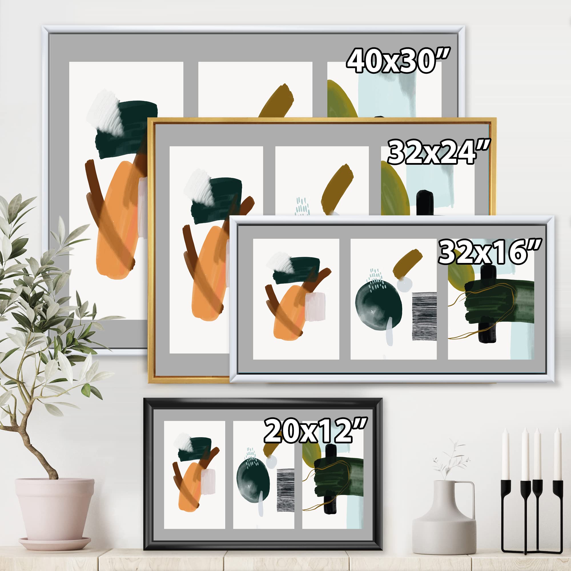Minimalist Organic Shapes IV - Modern Framed Canvas Wall Art Print for Living Room, Bedroom & Office Decor