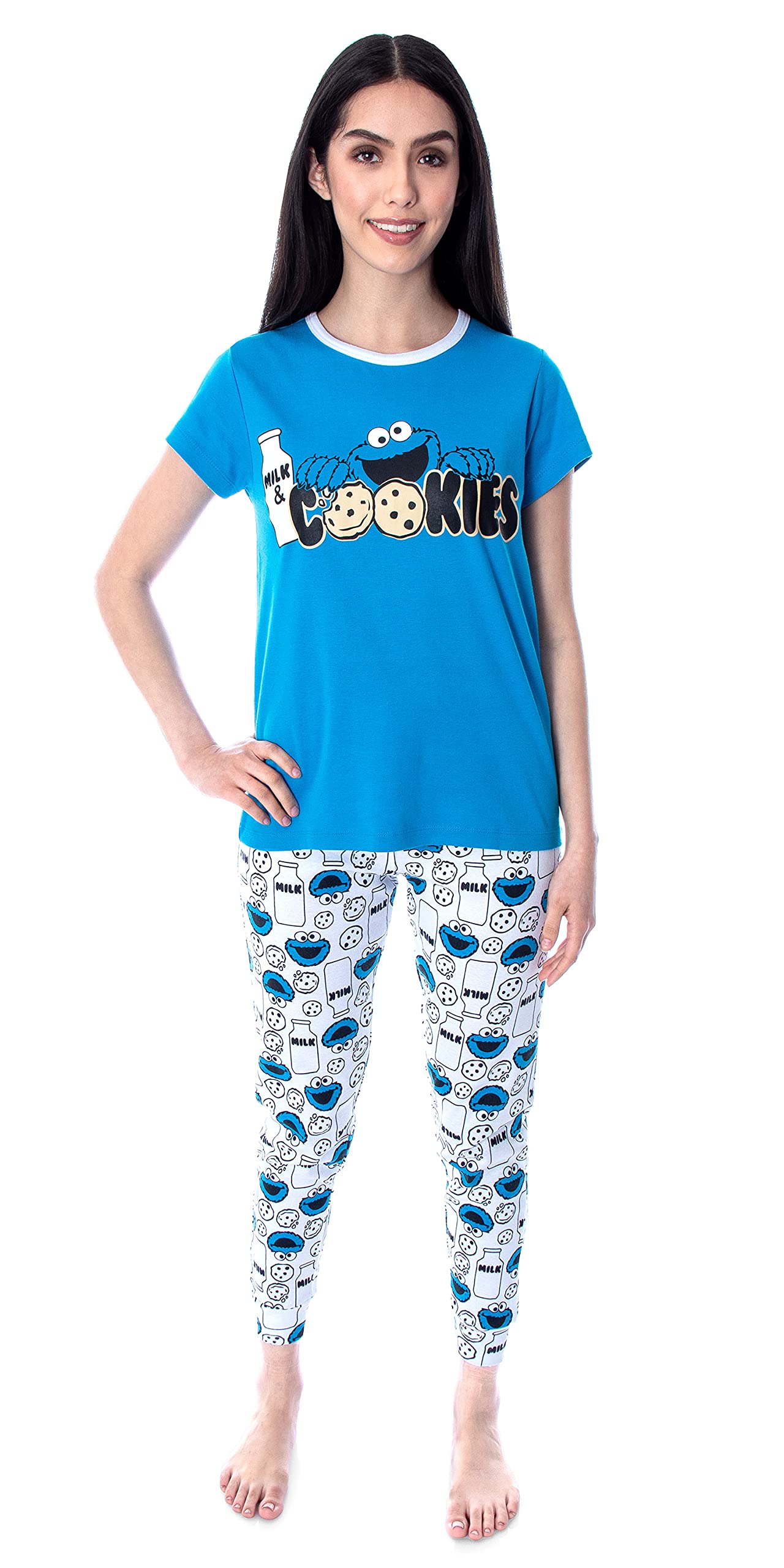 Sesame Street Cookie Monster Matching Family Pajama Set - Women, Kids & Toddlers | Cute Mother-Daughter & Family Sleepwear for Christmas, Halloween & Cozy Nights