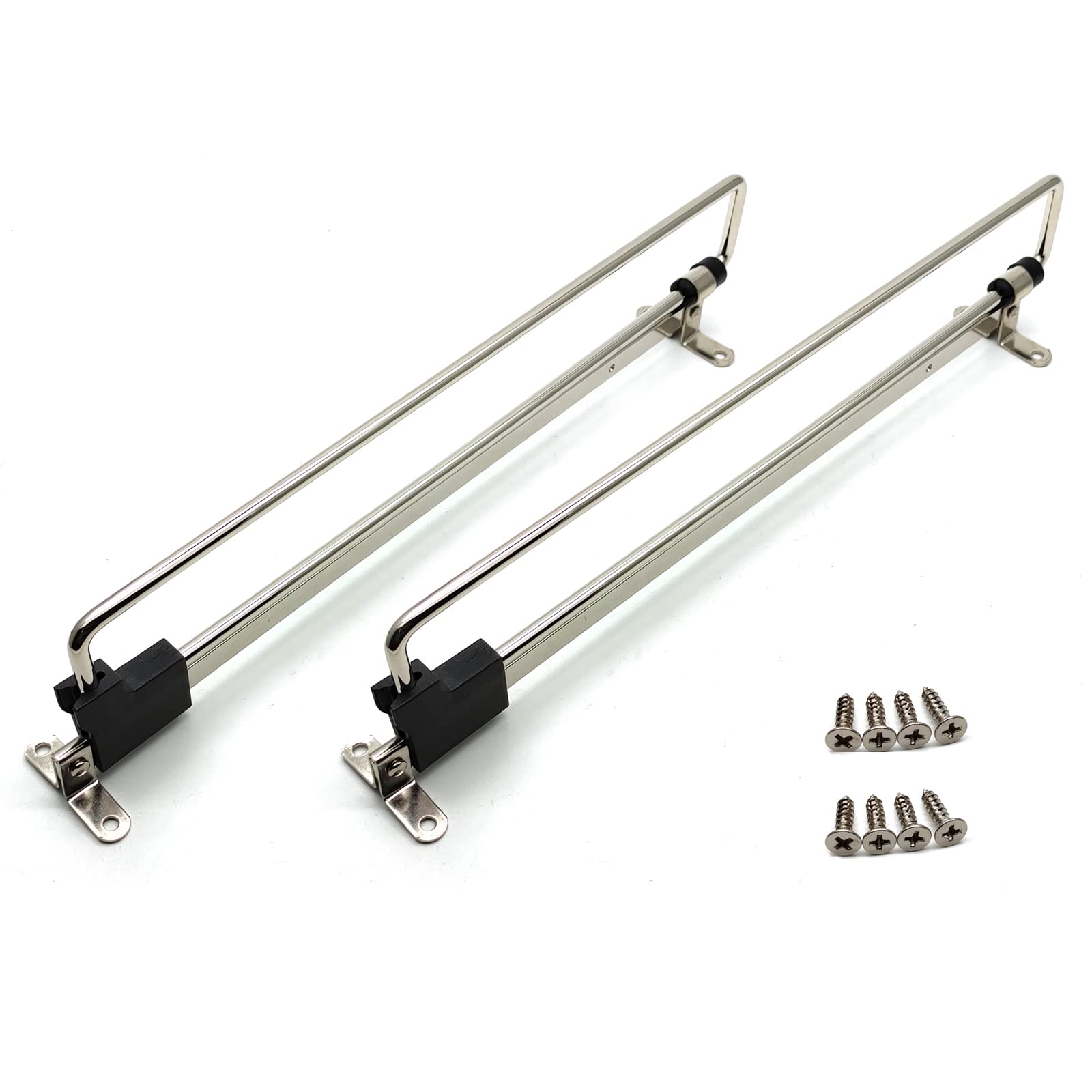 Adjustable Pull Out Closet Valet Rod - 12 Inch Retractable Clothing Rail with Mounting Screws (2 Pack) - Cold Rolled Steel in Black/Silver - Perfect for Wardrobe Organization & Space Saving Closet Storage
