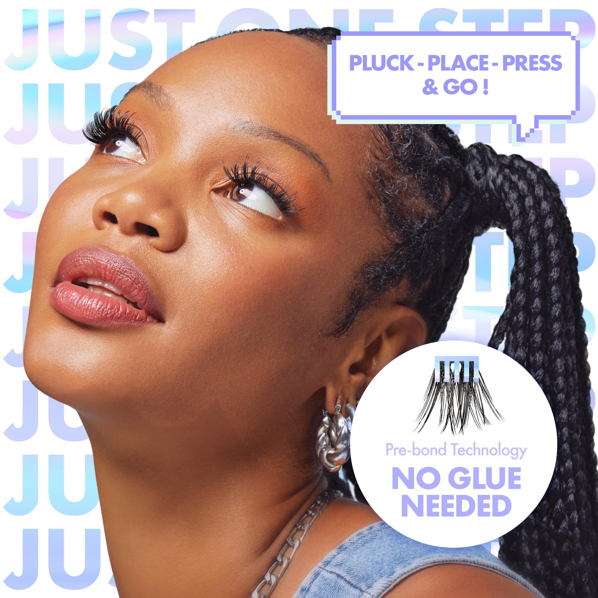 i-ENVY Press&Go Self-Adhesive Eyelash Clusters - No Glue Needed False Lashes, Easy 1-Step Application, Damage-Free & No Residue (Everyday Wispy Style) for Natural Look, Parties & Special Occasions