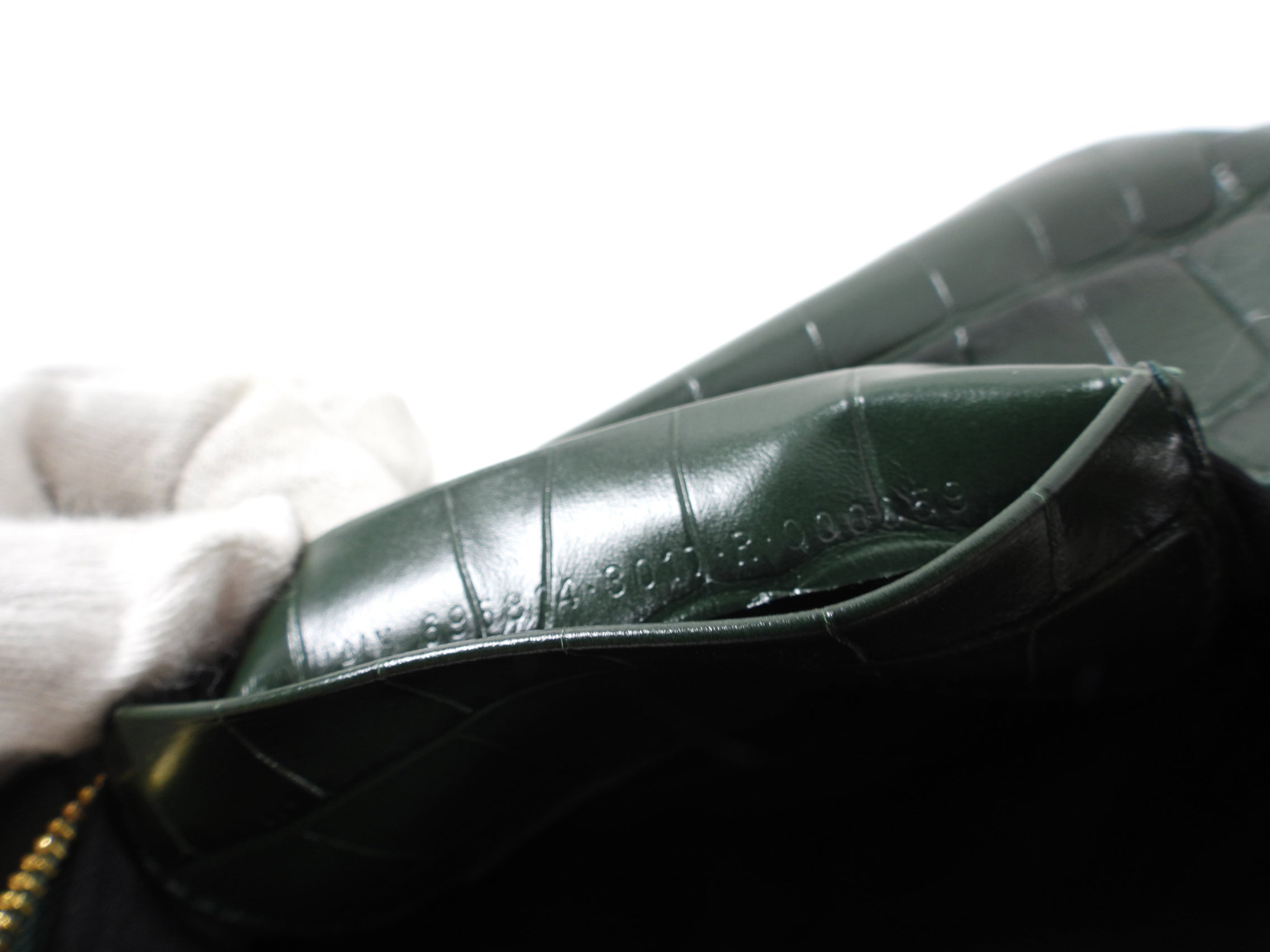 Balenciaga Dark Green Croc-Embossed Cagole XS Chain Bag - Luxury Crossbody Purse for Women, Perfect for Night Out & Party Accessories