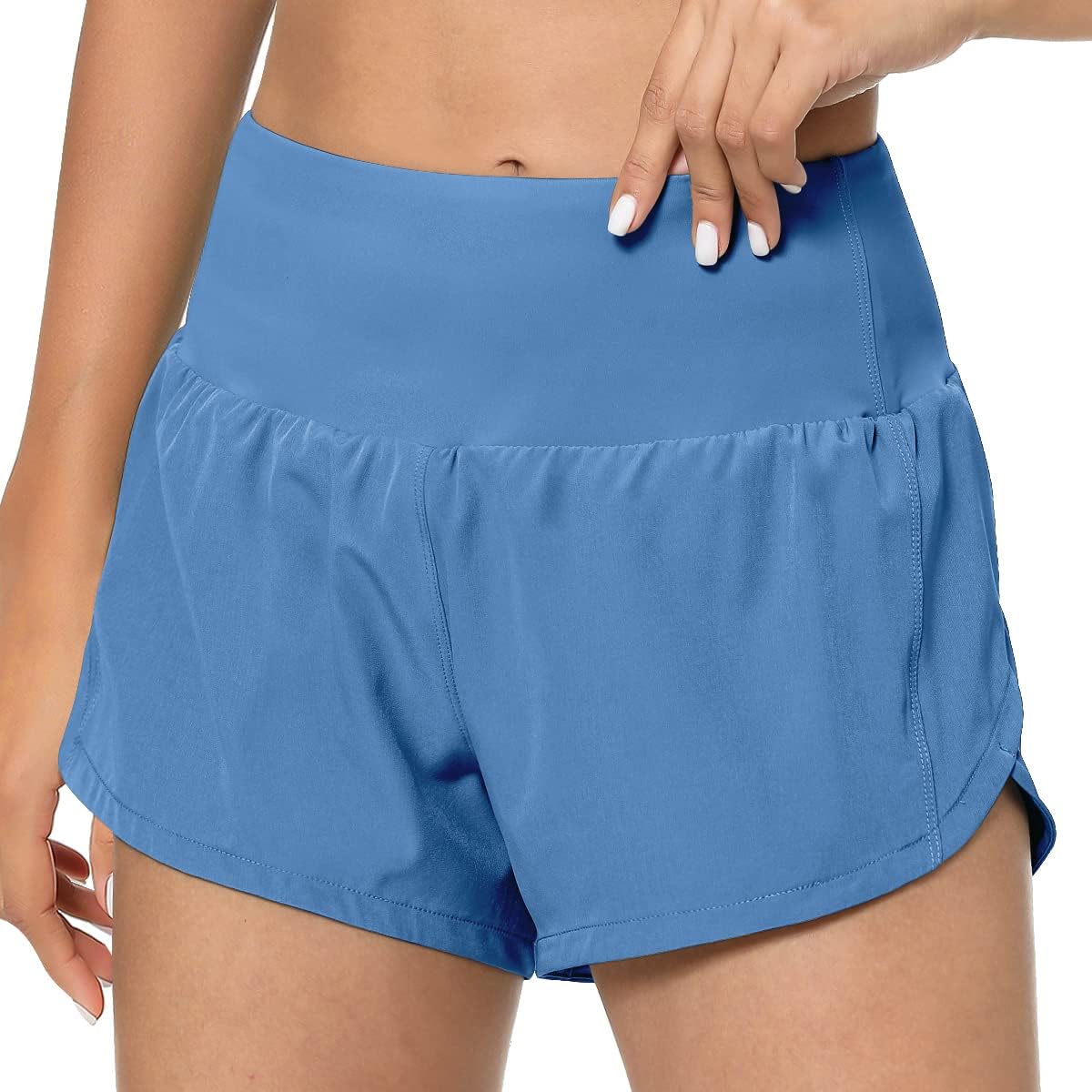 GYM RAINBOW Women's High Waisted Athletic Shorts - Lightweight Quick Dry Workout Running Shorts with Pockets for Yoga, Gym & Outdoor Activities