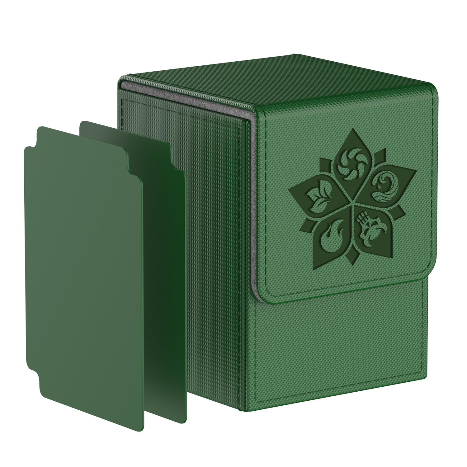 Premium MTG Deck Box for 110 Single Sleeved Commander Cards - Durable Trading Card Storage Case with 2 Dividers | Perfect for Magic: The Gathering, Commander Games & Card Collection Organization (Green)